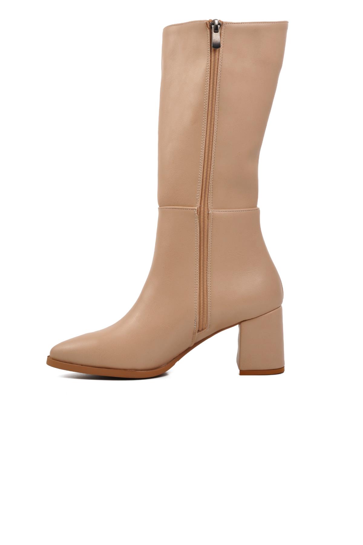 343071 Nude İçi Polarlı Kadın Topuklu Çizme - Görsel 10