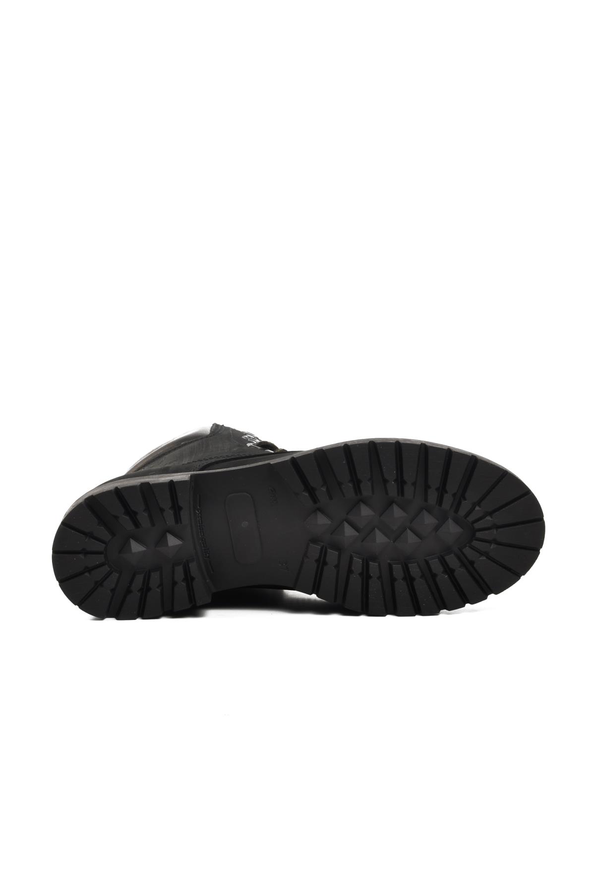 90001-9 Siyah Nubuk İçi Polarlı Hakiki Deri Unisex Bot - Görsel 6