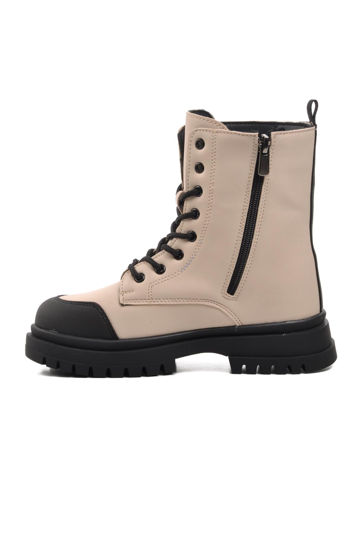 1566-F Bej İçi Polarlı Kız Çocuk Bot - Görsel 4