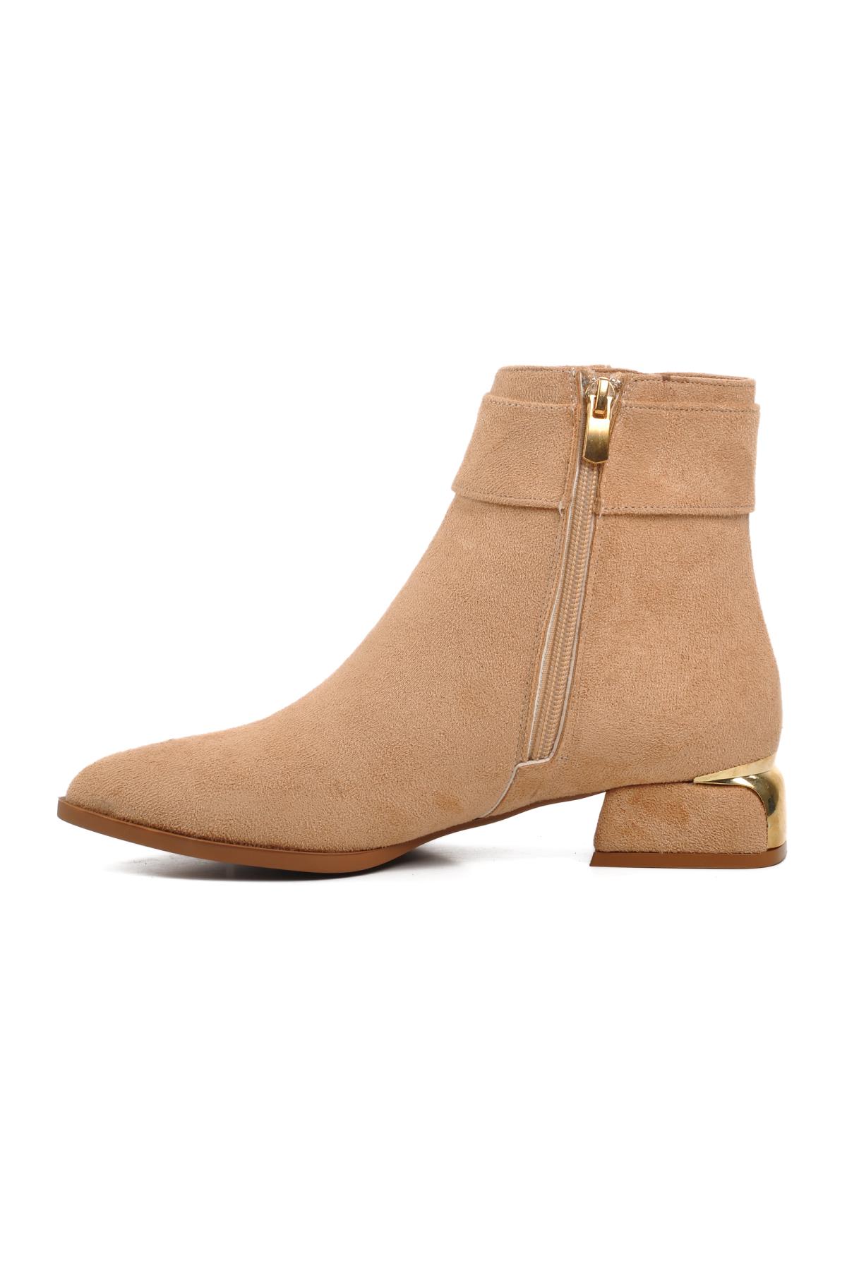 248035 Bej Süet İçi Polarlı Kadın Bot - Görsel 4