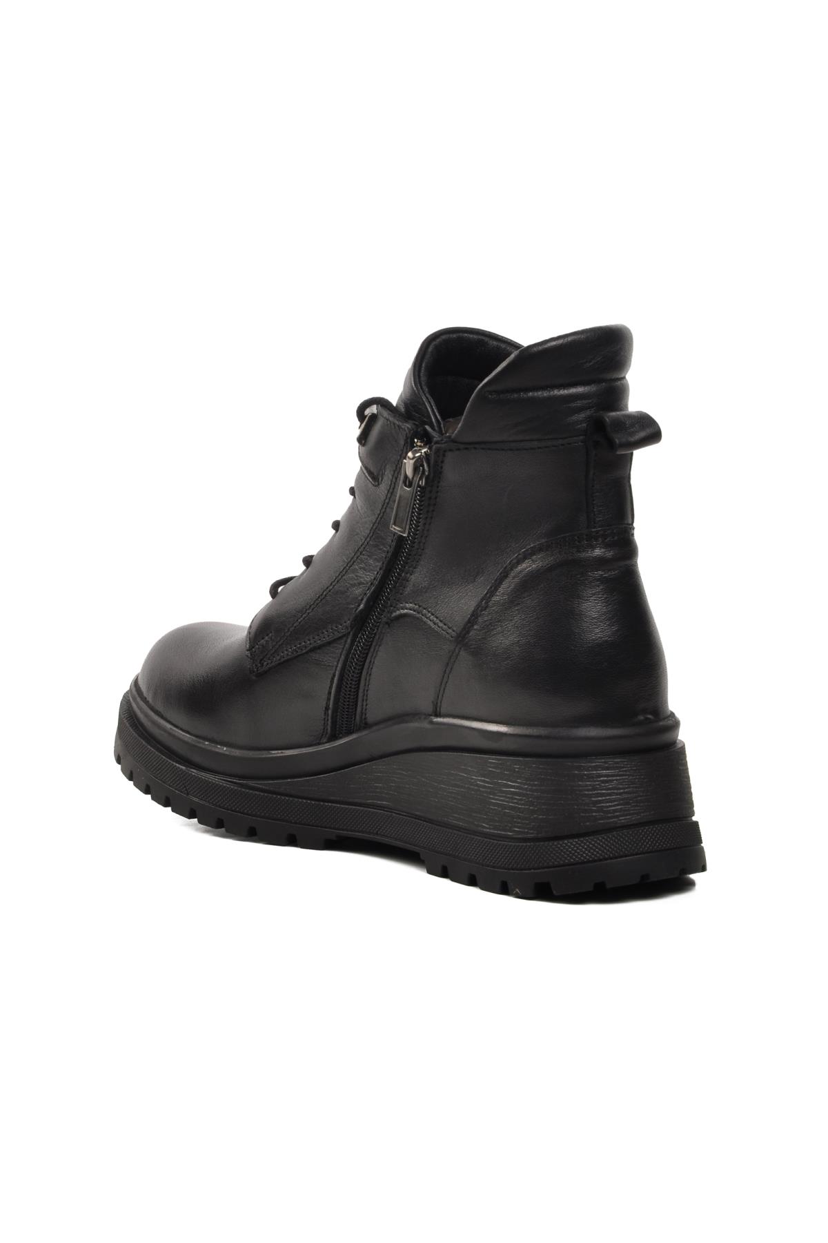 32003 Siyah Hakiki Deri Kadın Bot - Görsel 11