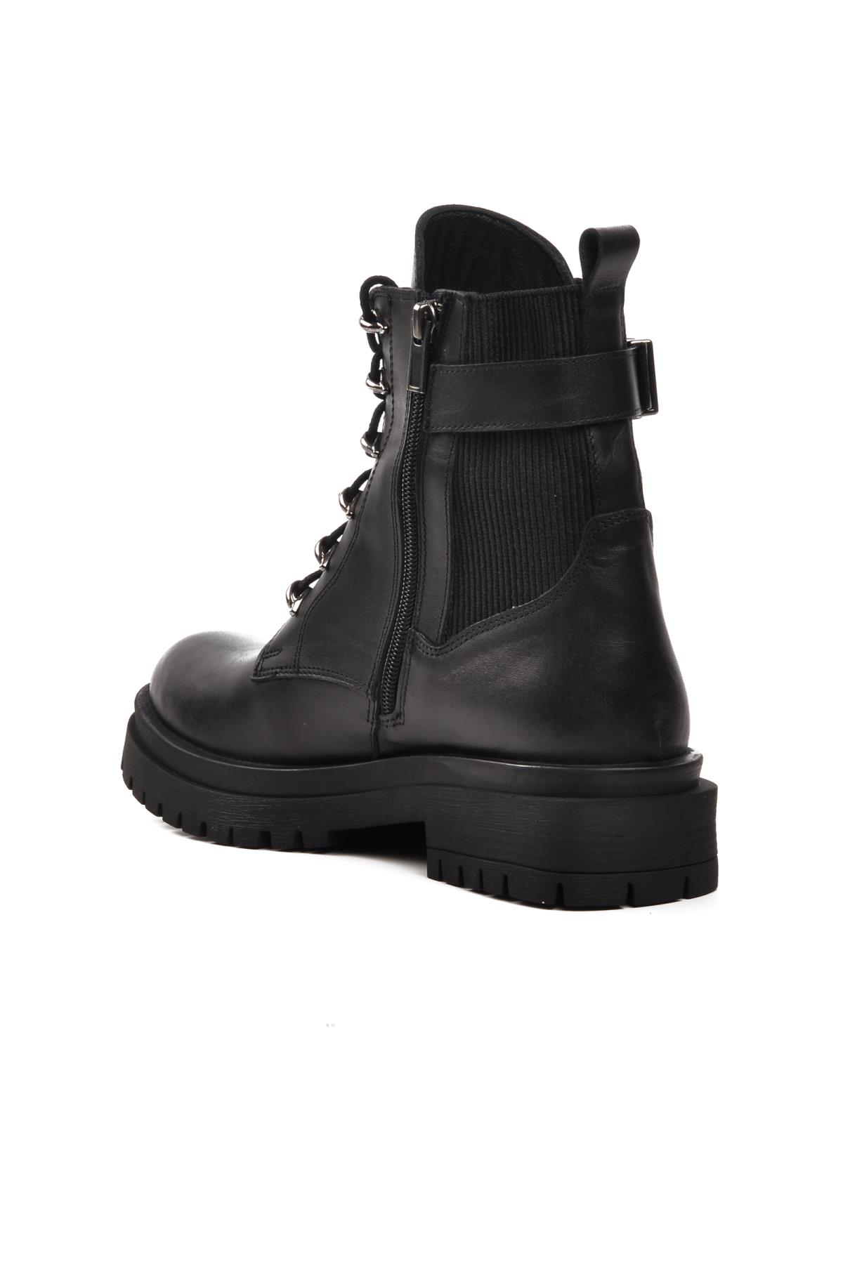 22914 Siyah Hakiki Deri Kadın Bot - Görsel 11