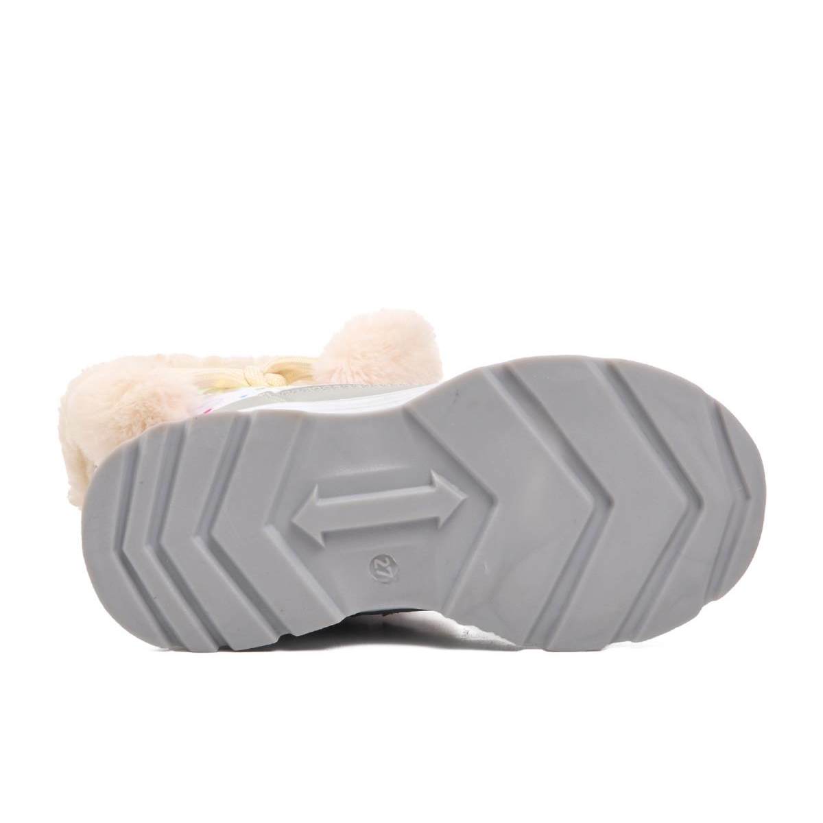 1555-P Beyaz Kız Çocuk İçi Polarlı Kar Botu - Görsel 3