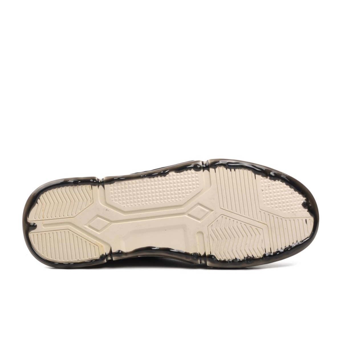 152-18220 Siyah Hakiki Deri Erkek Hi Sneaker - Görsel 3