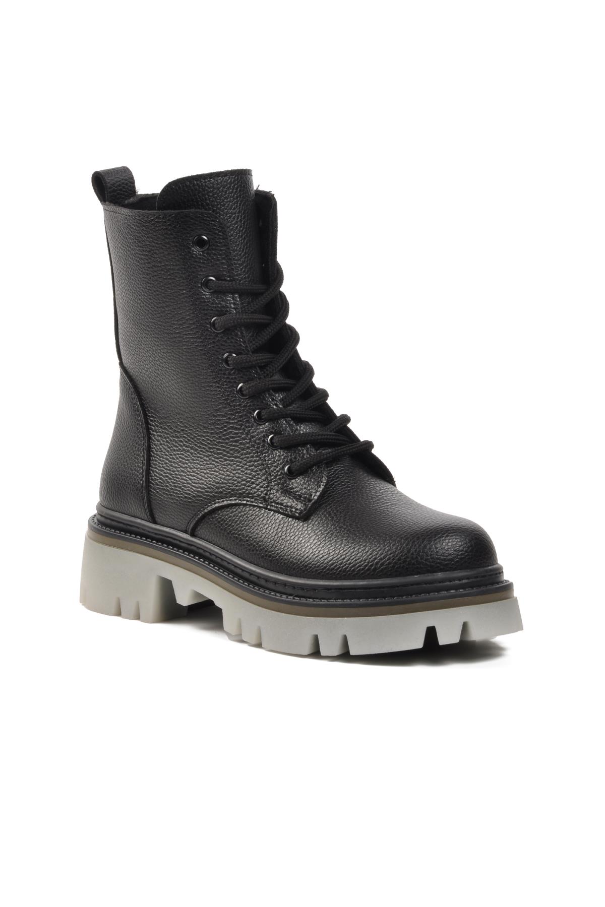 332086 Siyah İçi Polarlı Kadın Postal Bot - Görsel 2