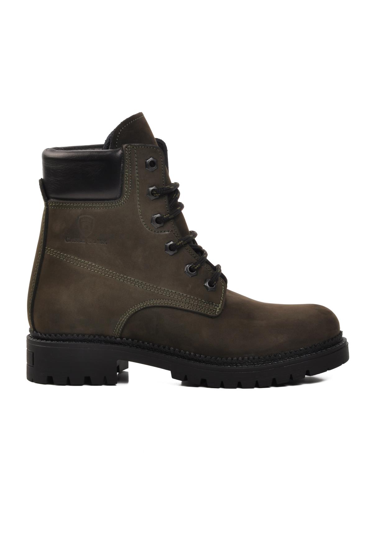 90001-9 Haki İçi Polarlı Hakiki Deri Unisex Bot - Görsel 6