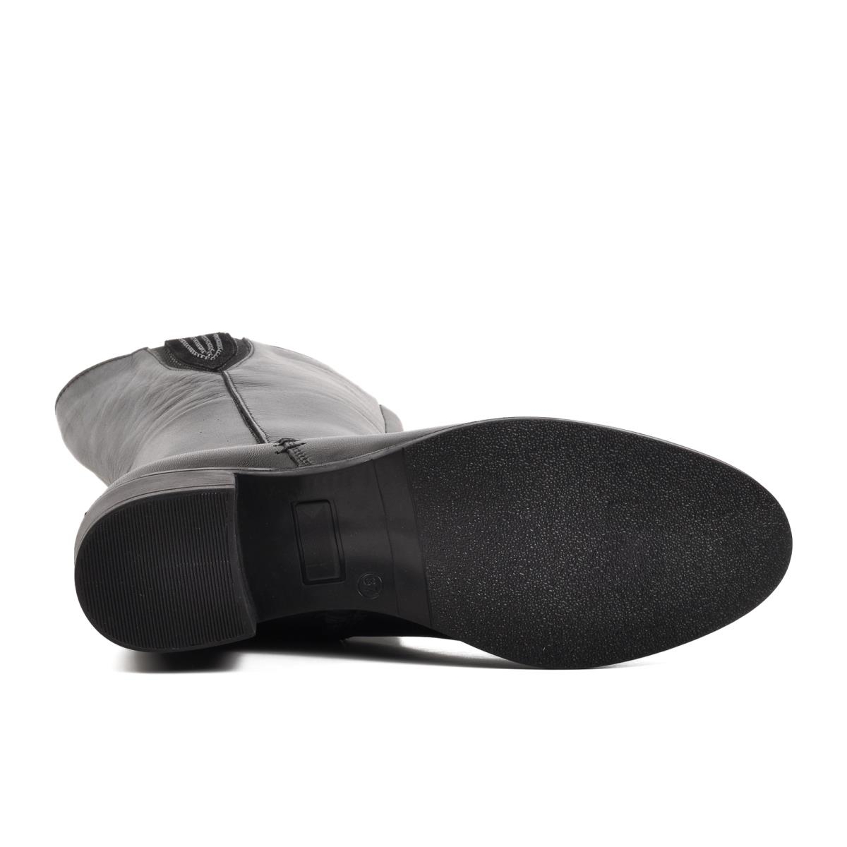 9289 Siyah İçi Polarlı Hakiki Deri Kadın Çizme - Görsel 3