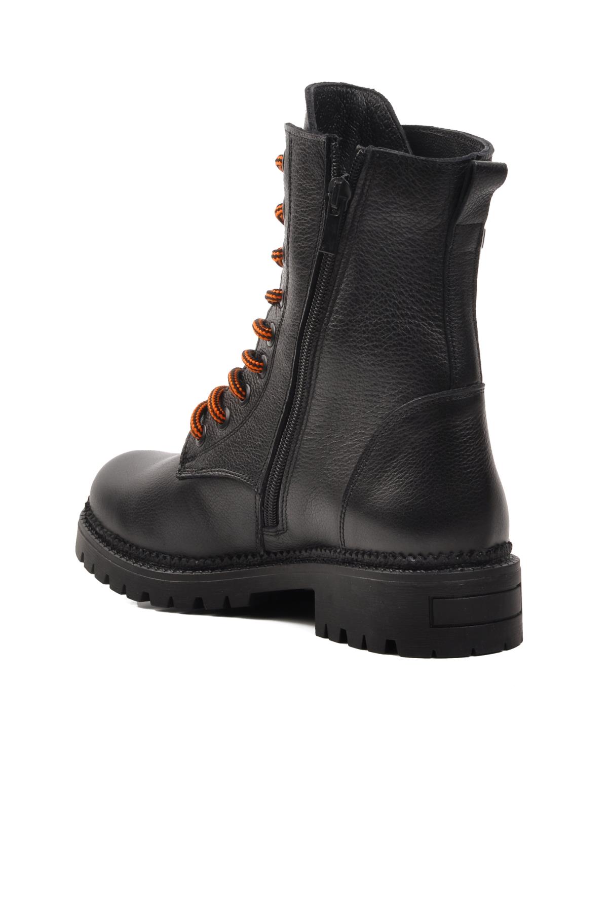 90006-1 Siyah İçi Polarlı Hakiki Deri Kadın Bot - Görsel 7