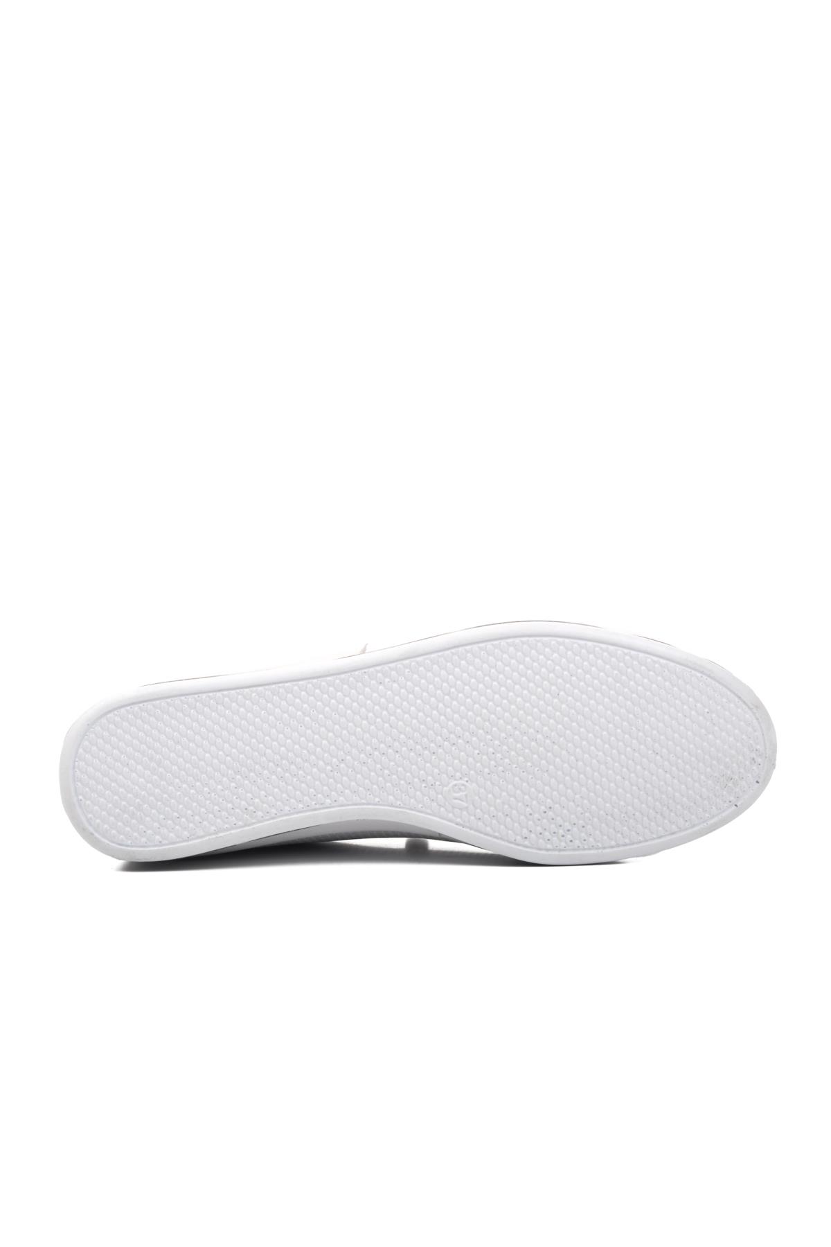 7876 Beyaz Hakiki Deri Kadın Günlük Ayakkabı - Görsel 8