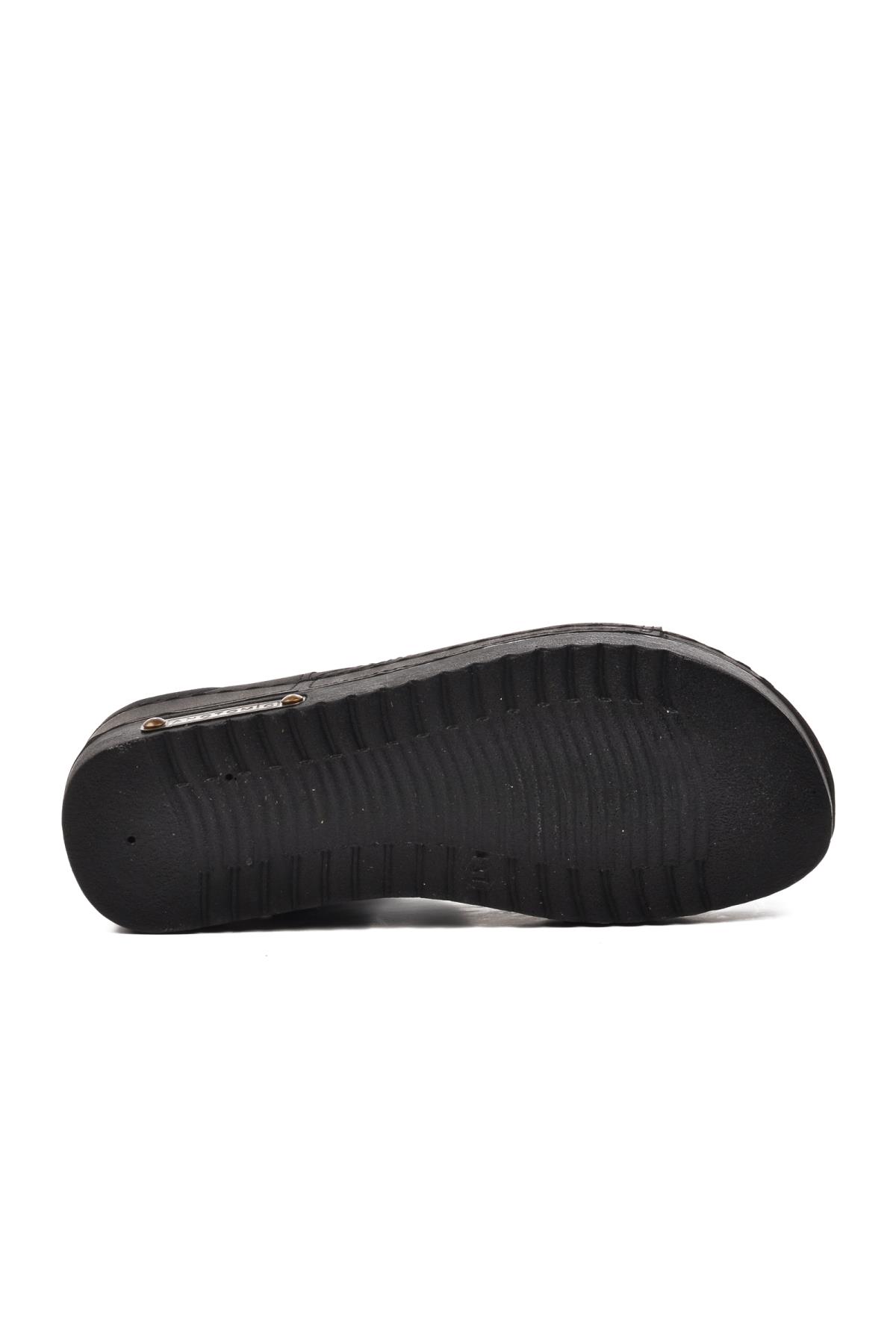 07-109RR Siyah Kadın Sandalet - Görsel 6