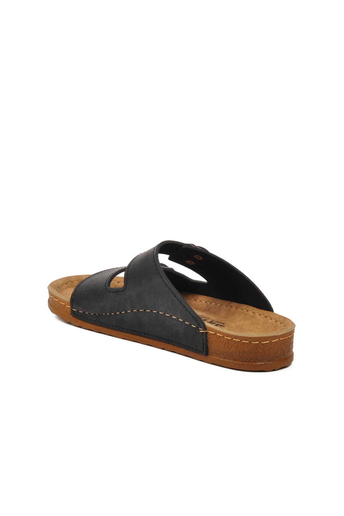 20-972 Siyah Kadın Çift Bantlı Terlik - Görsel 5