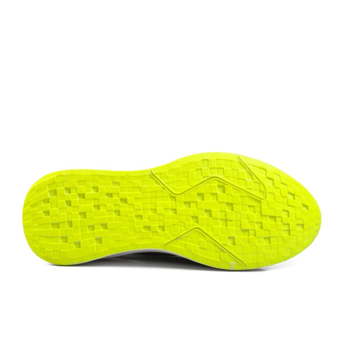 Ravello Siyah-Beyaz-Fosfor Sarı Fileli Unisex Spor Ayakkabı - Görsel 3