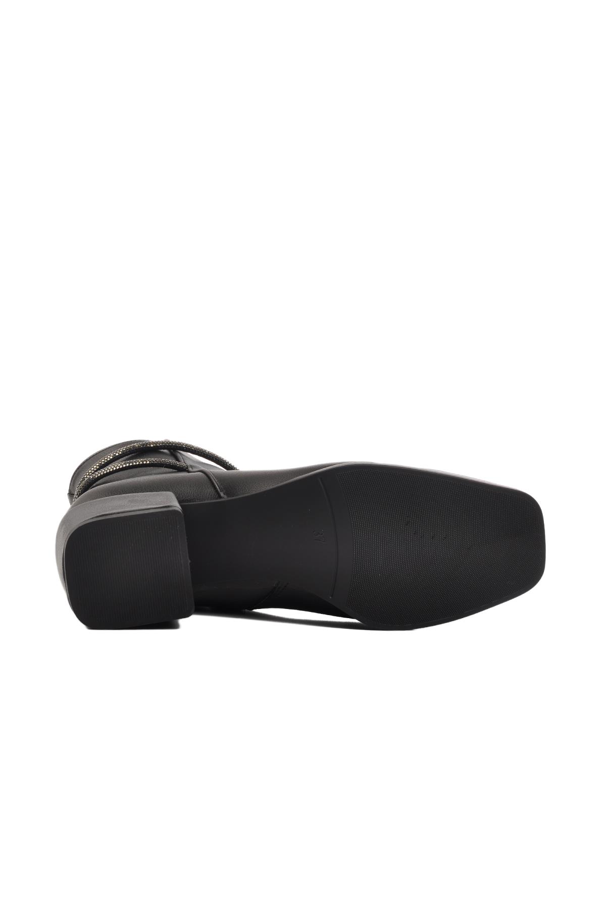 326168 Siyah Cilt Kadın Topuklu Bot - Görsel 6