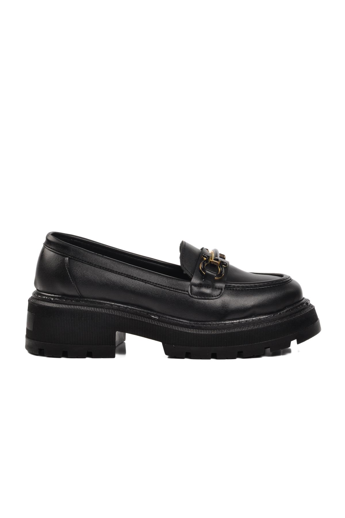 572377 Siyah Cilt Kadın Günlük Ayakkabı - Görsel 3