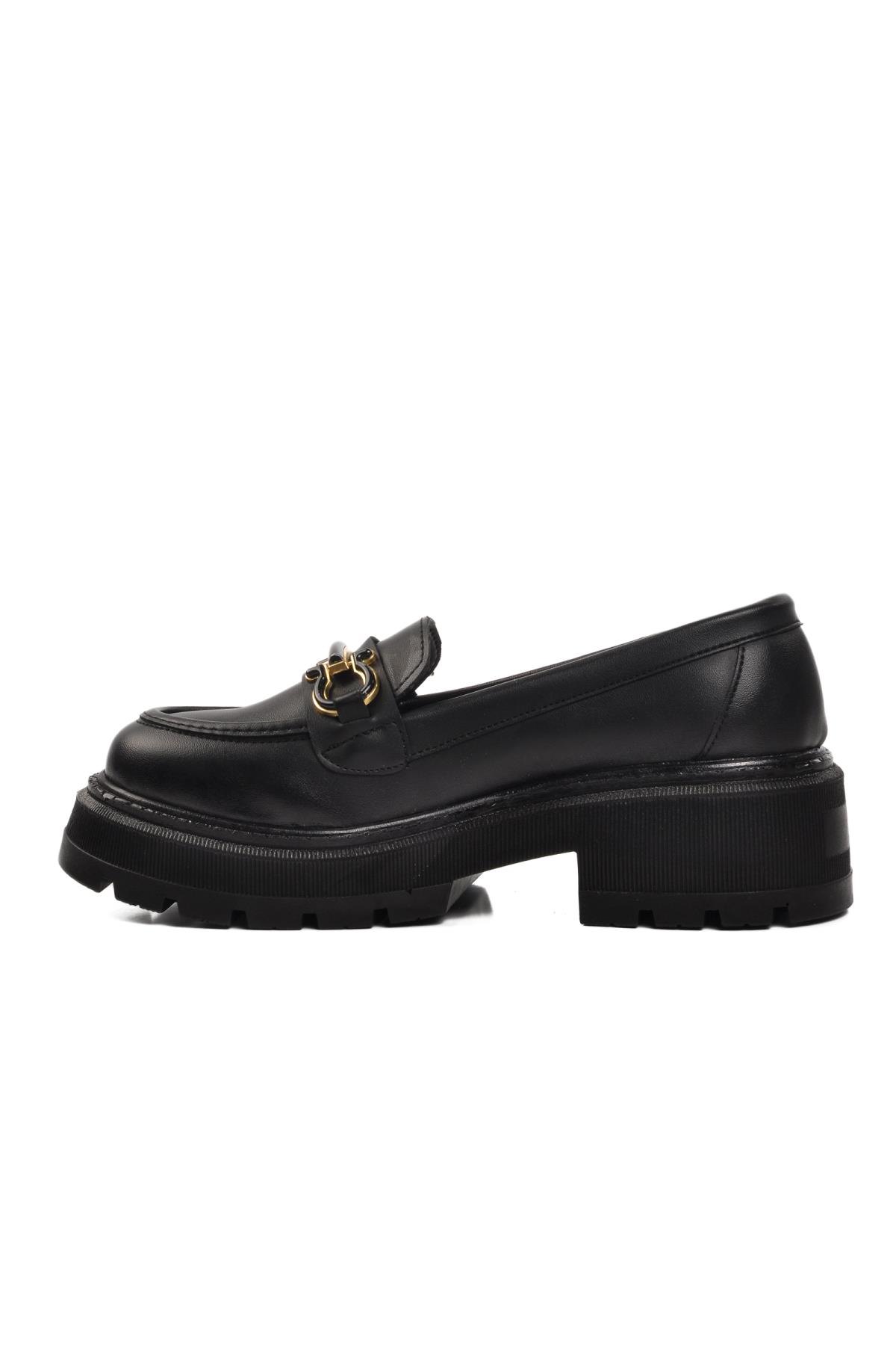 572377 Siyah Cilt Kadın Günlük Ayakkabı - Görsel 4