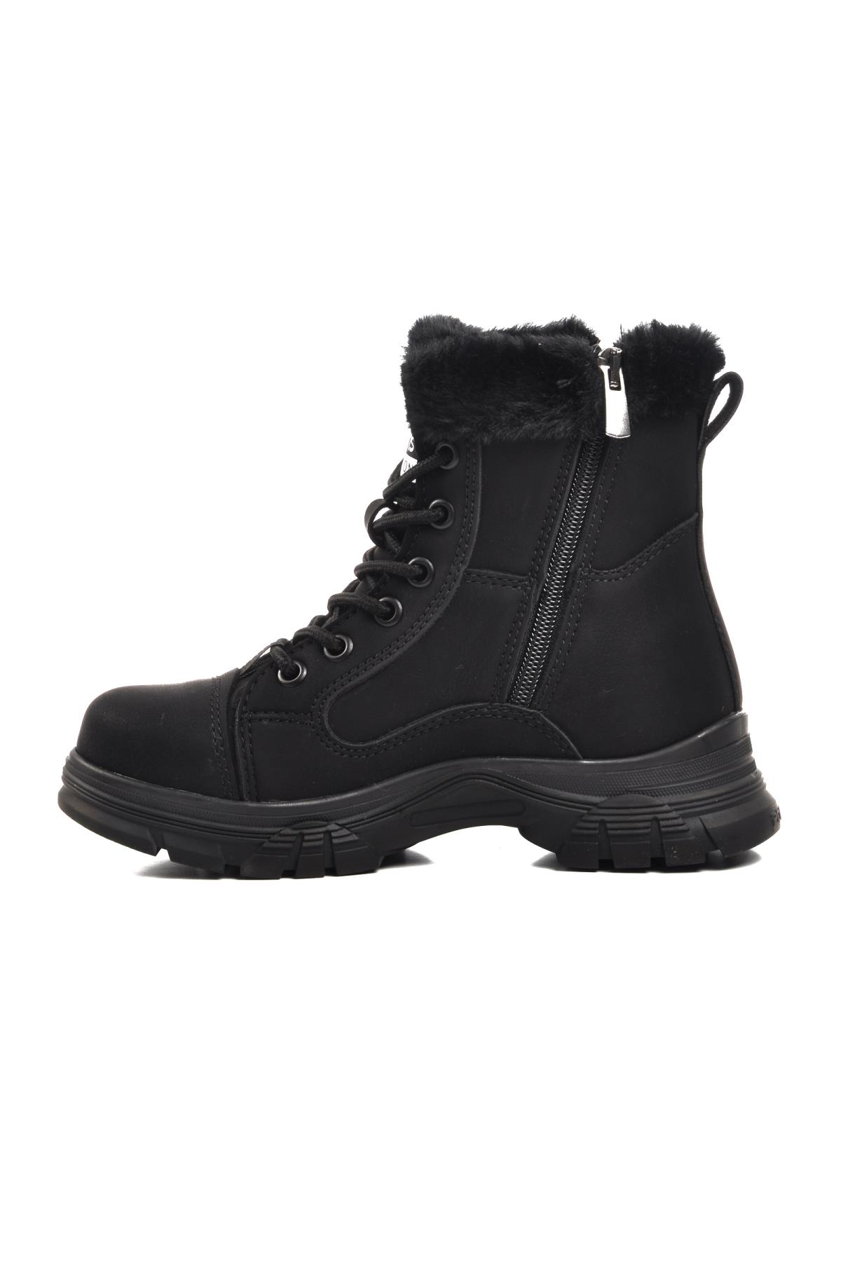 24072-F Siyah-Zümrüt İçi Polarlı Kız Çocuk Bot - Görsel 4