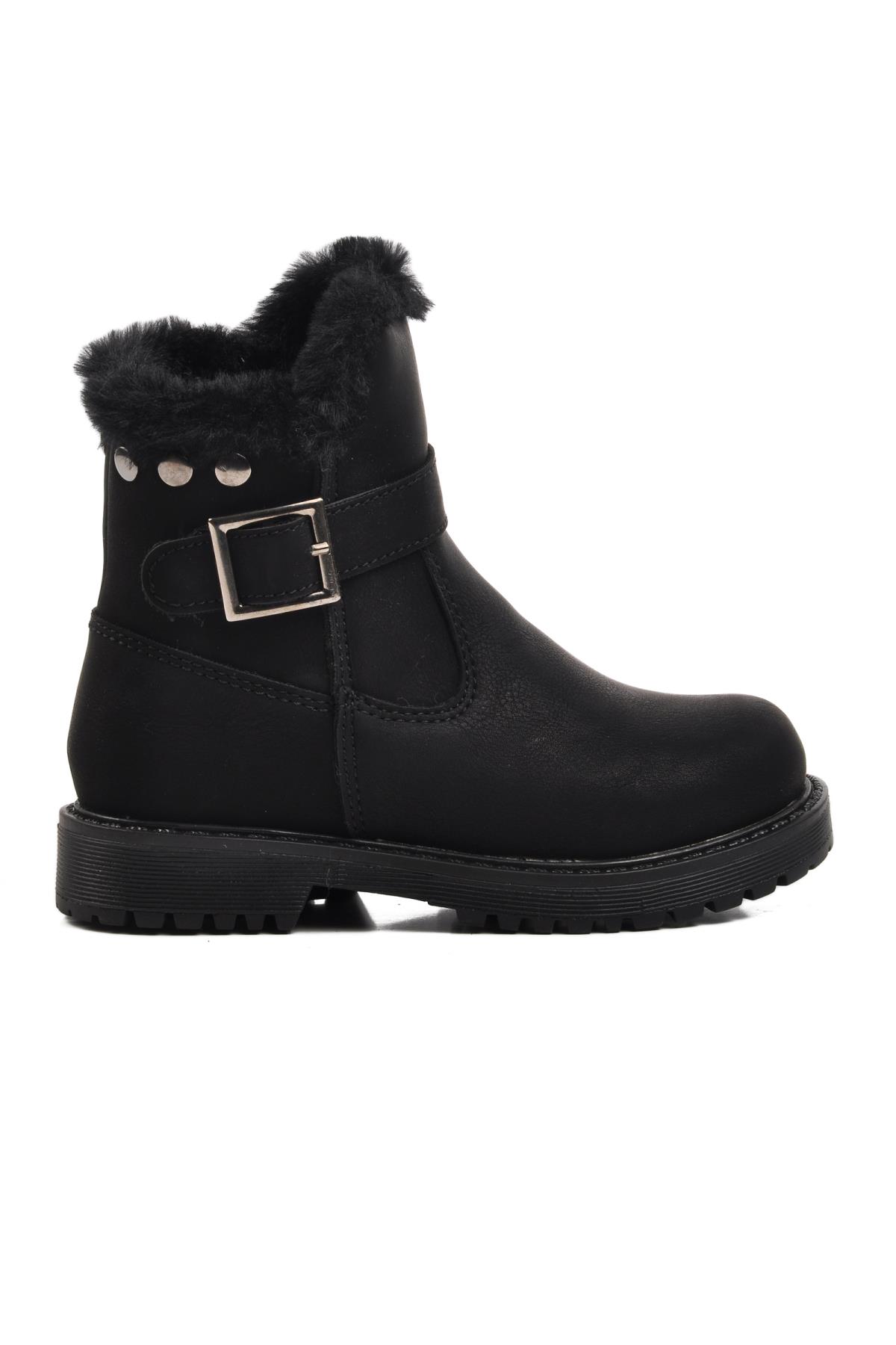 24064-P Siyah-Zümrüt İçi Polarlı Kız Çocuk Bot - Görsel 3