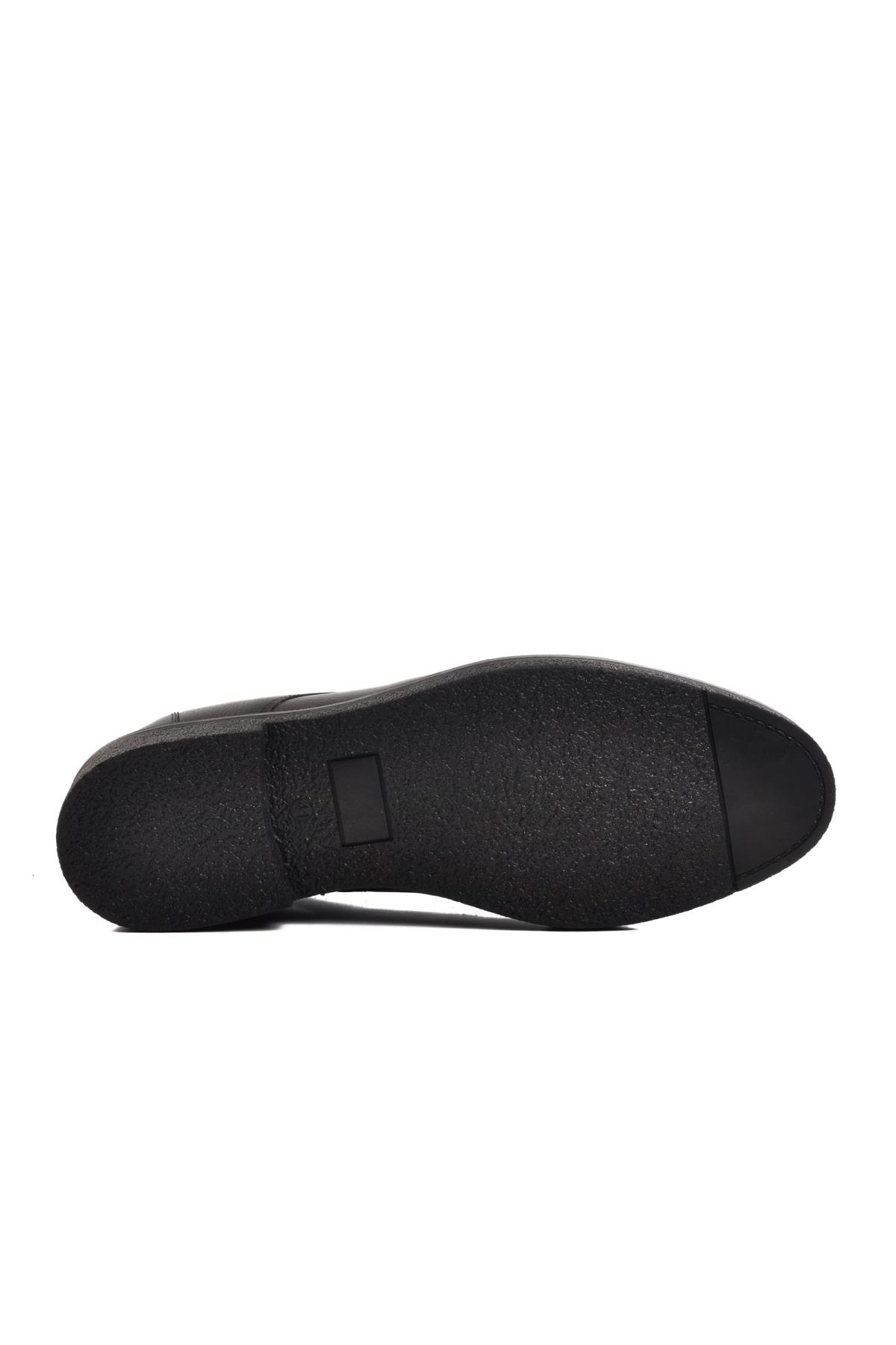 07089 Siyah Hakiki Deri Erkek Bot - Görsel 6