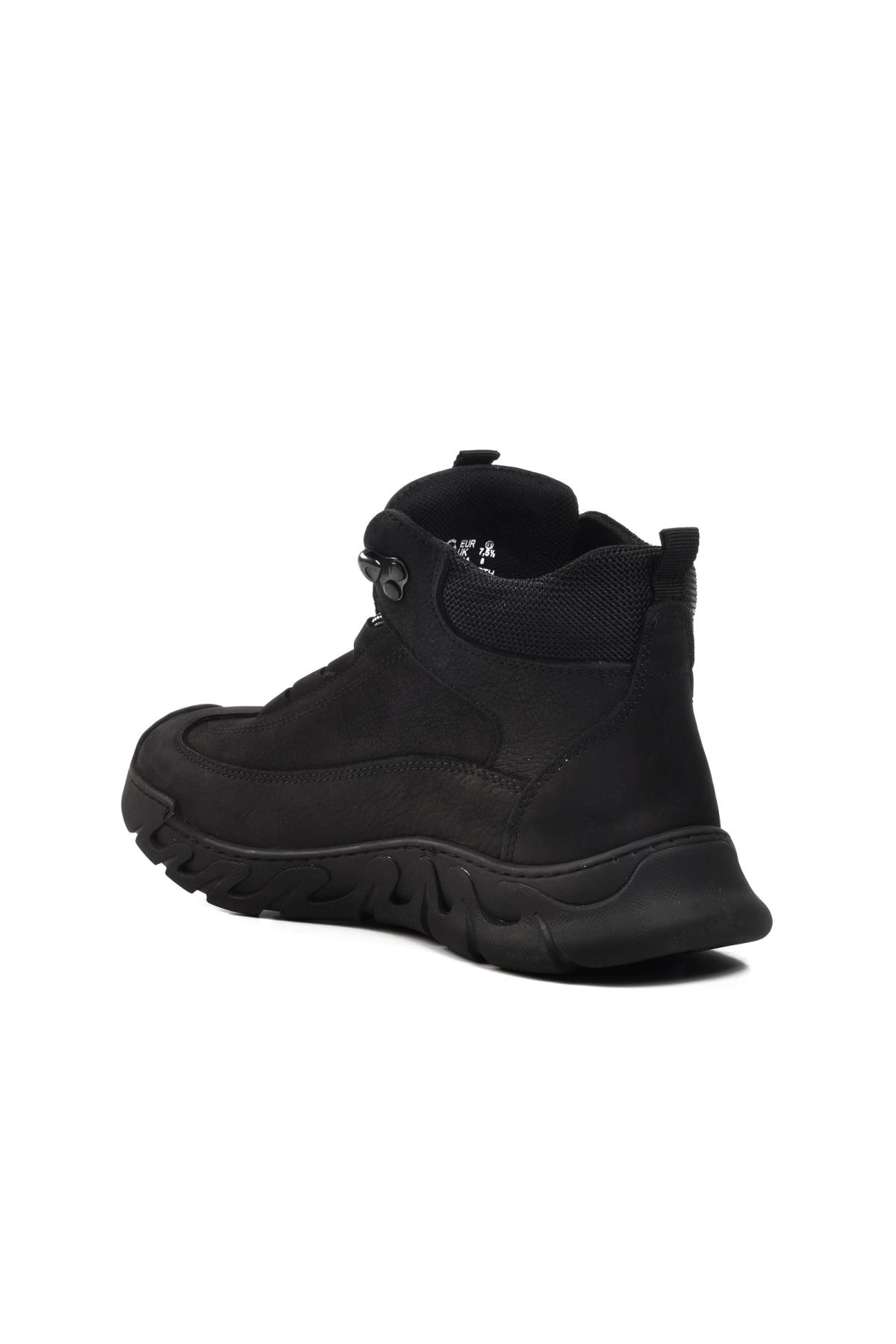 240004 Siyah Nubuk Hakiki Deri Erkek Bot - Görsel 5