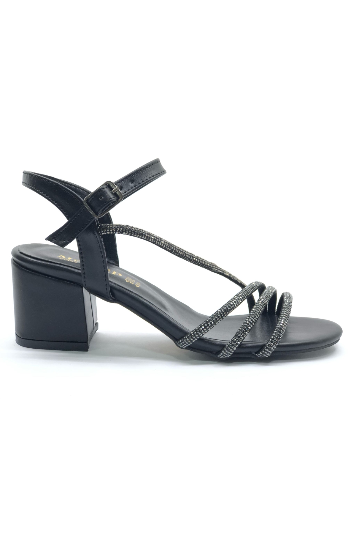 Çapraz Üç Şerit Taşlı 5 cm Kadın Abiye Topuklu Ayakkabı - Görsel 4