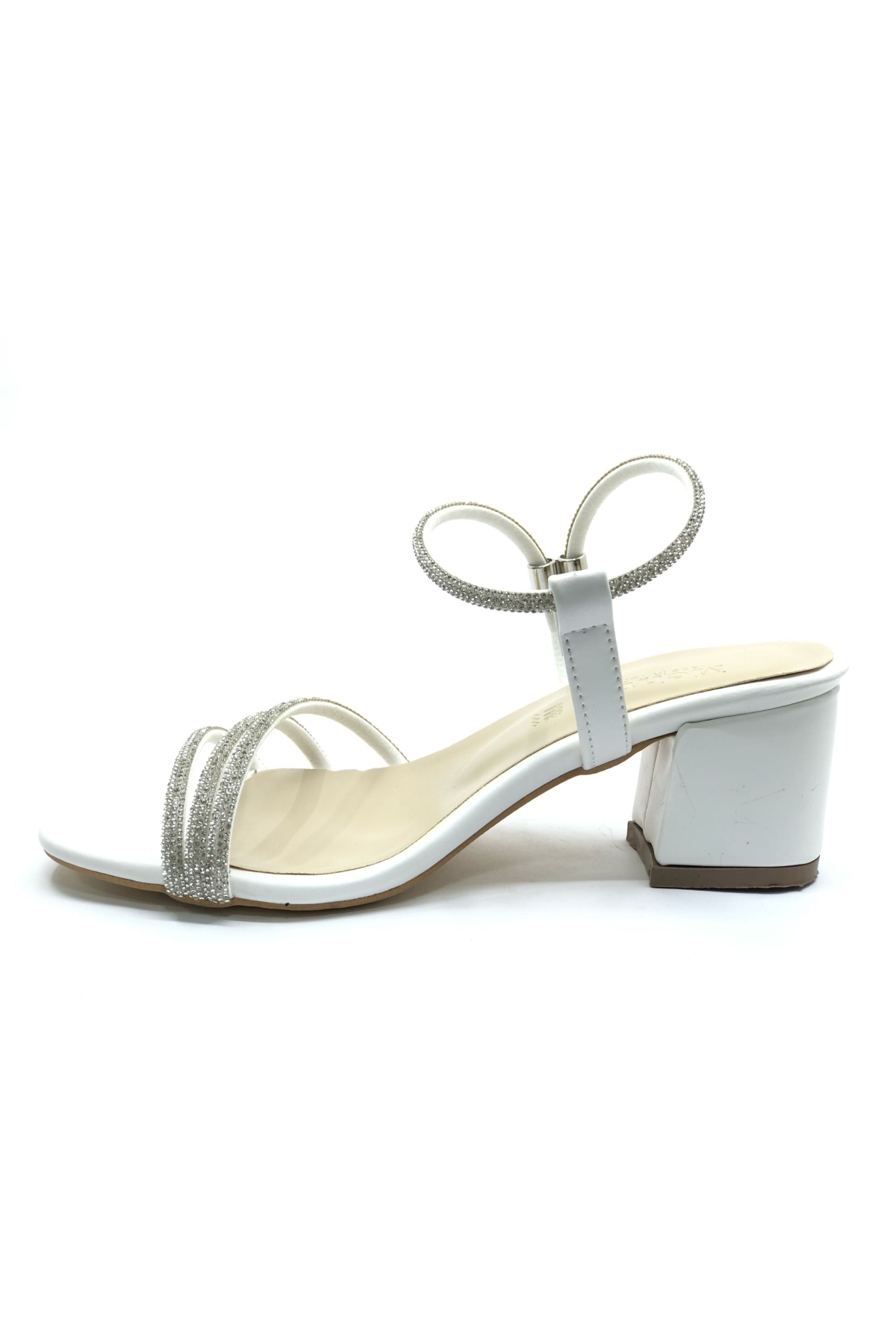 Çapraz Üç Şerit Taşlı 5 cm Kadın Abiye Topuklu Ayakkabı - Görsel 8