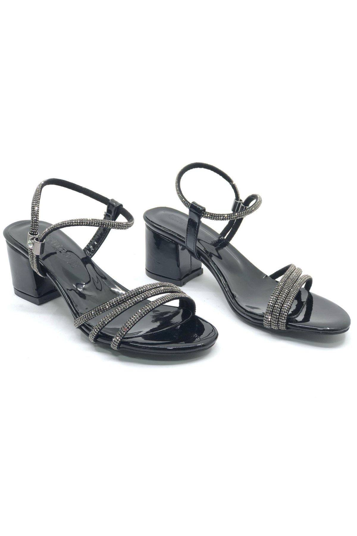 Çapraz Üç Şerit Taşlı 5 cm Kadın Abiye Topuklu Ayakkabı - Görsel 4