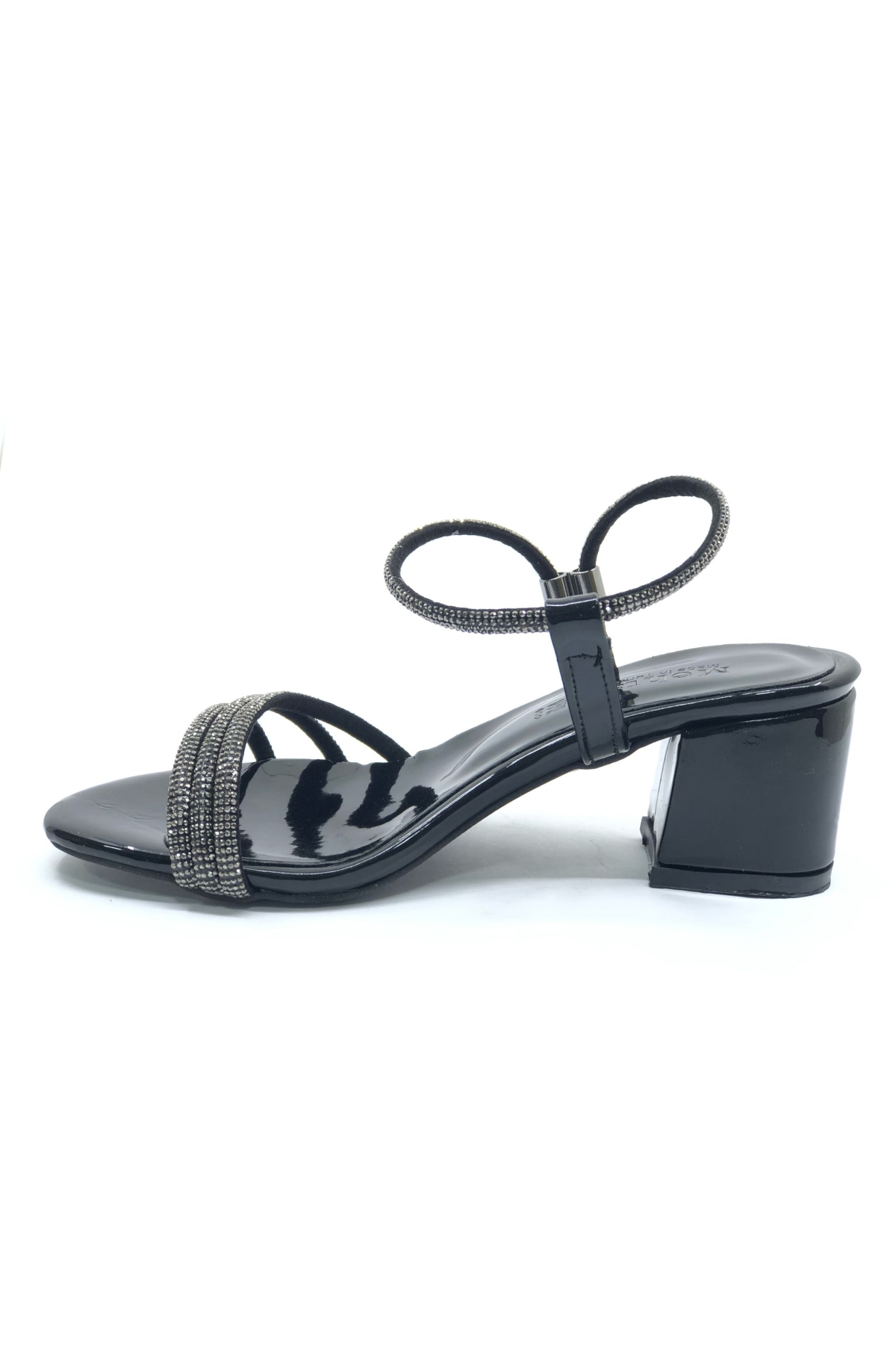 Çapraz Üç Şerit Taşlı 5 cm Kadın Abiye Topuklu Ayakkabı - Görsel 6