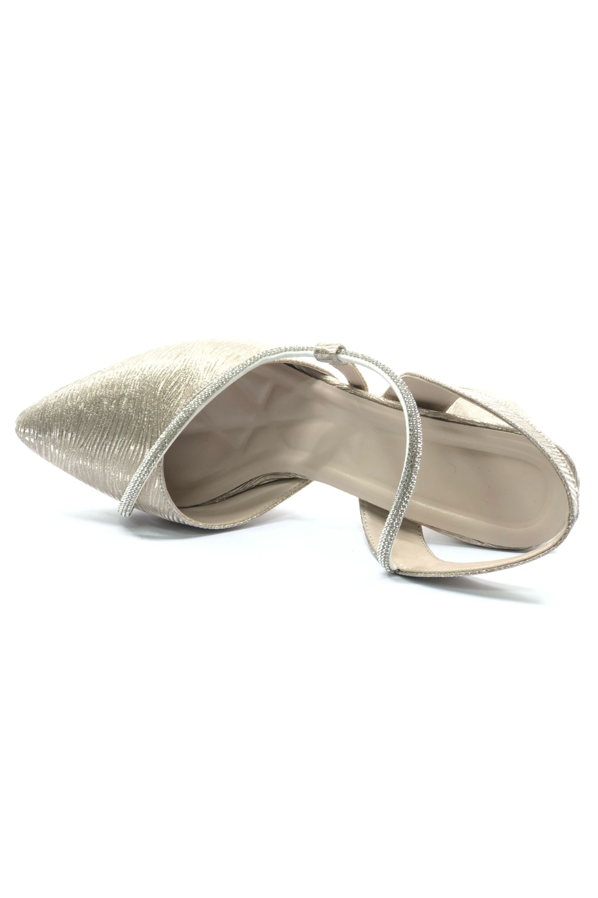 Şerit Taşlı Kadın Abiye Topuklu Ayakkabı - Görsel 8