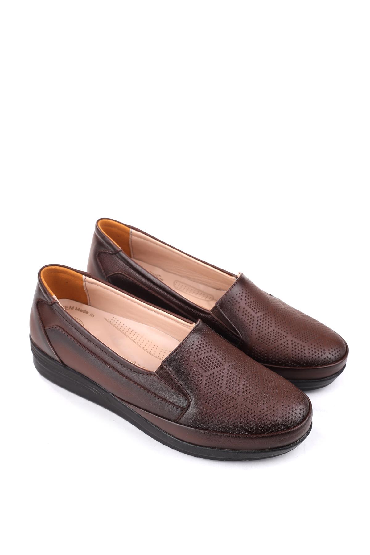 4112 Kadın Ortopedik Kauçuk Taban Deri Ayakkabı - Görsel 3