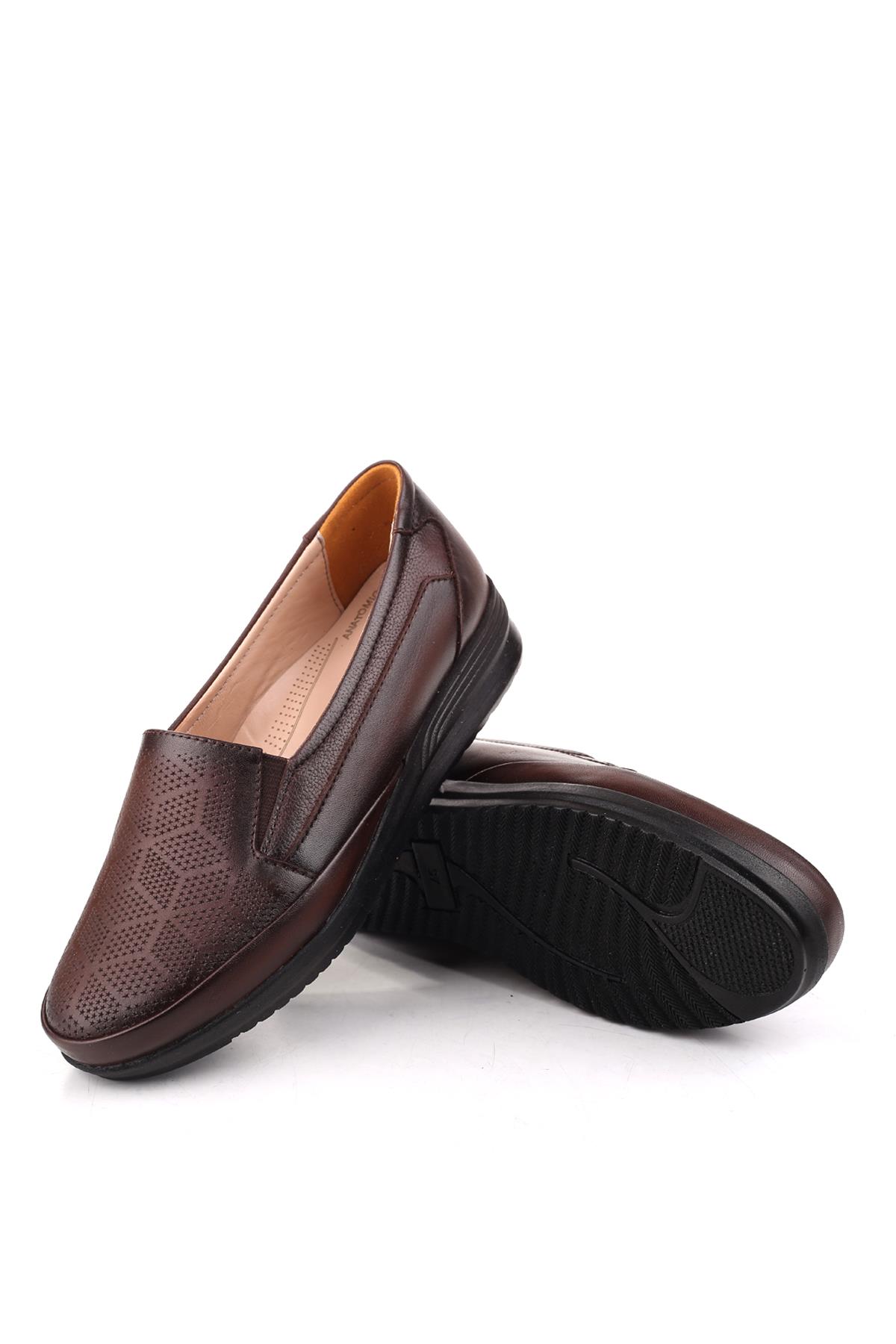 4112 Kadın Ortopedik Kauçuk Taban Deri Ayakkabı - Görsel 5