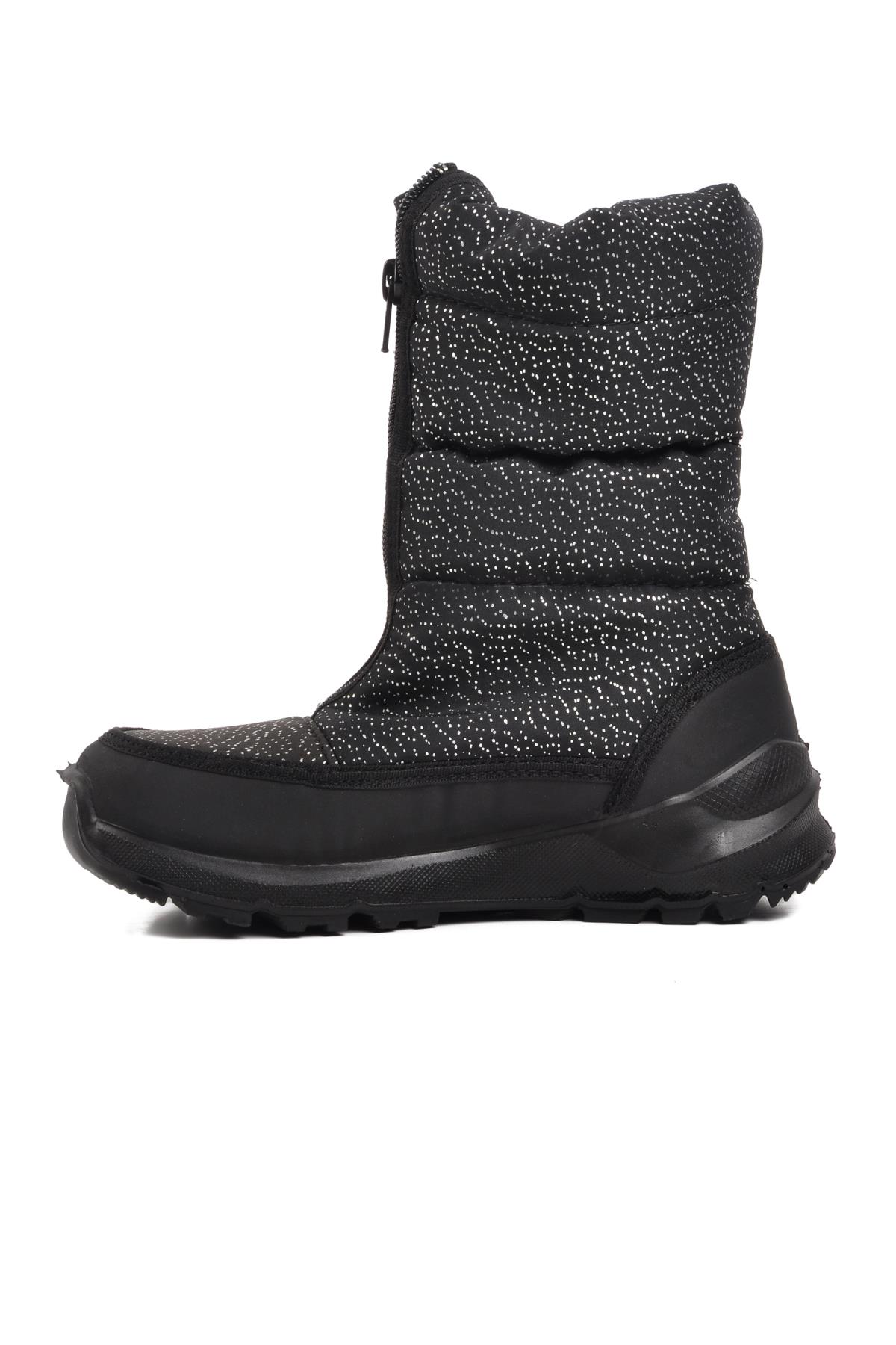 F7447-F Siyah Simli İçi Kürklü Su Geçirmez Çocuk Kar Botu - Görsel 5
