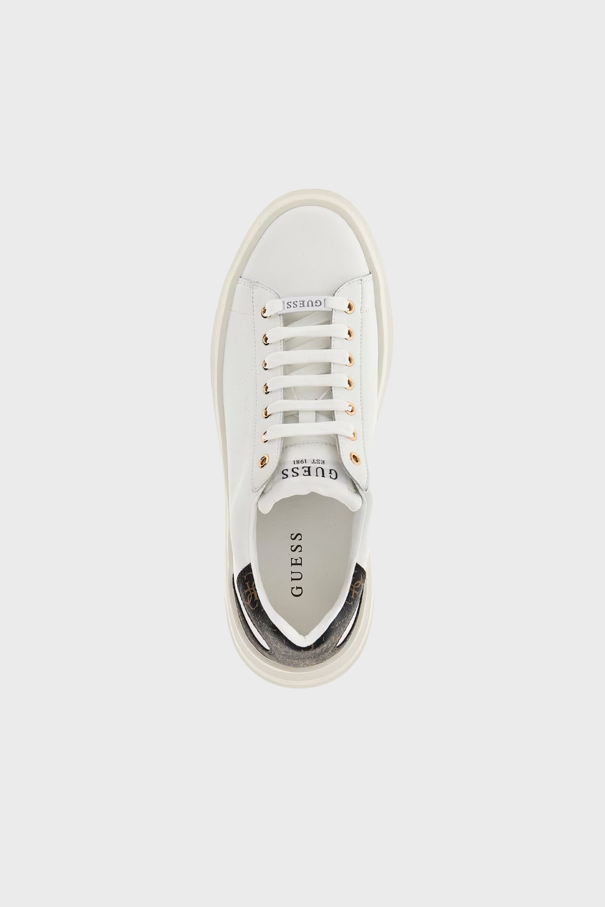 Guess Guess Beyaz Erkek Ayakkabı FMPVIB LEA12 WBROC Sneaker | Flo Beyaz - 4. görsel
