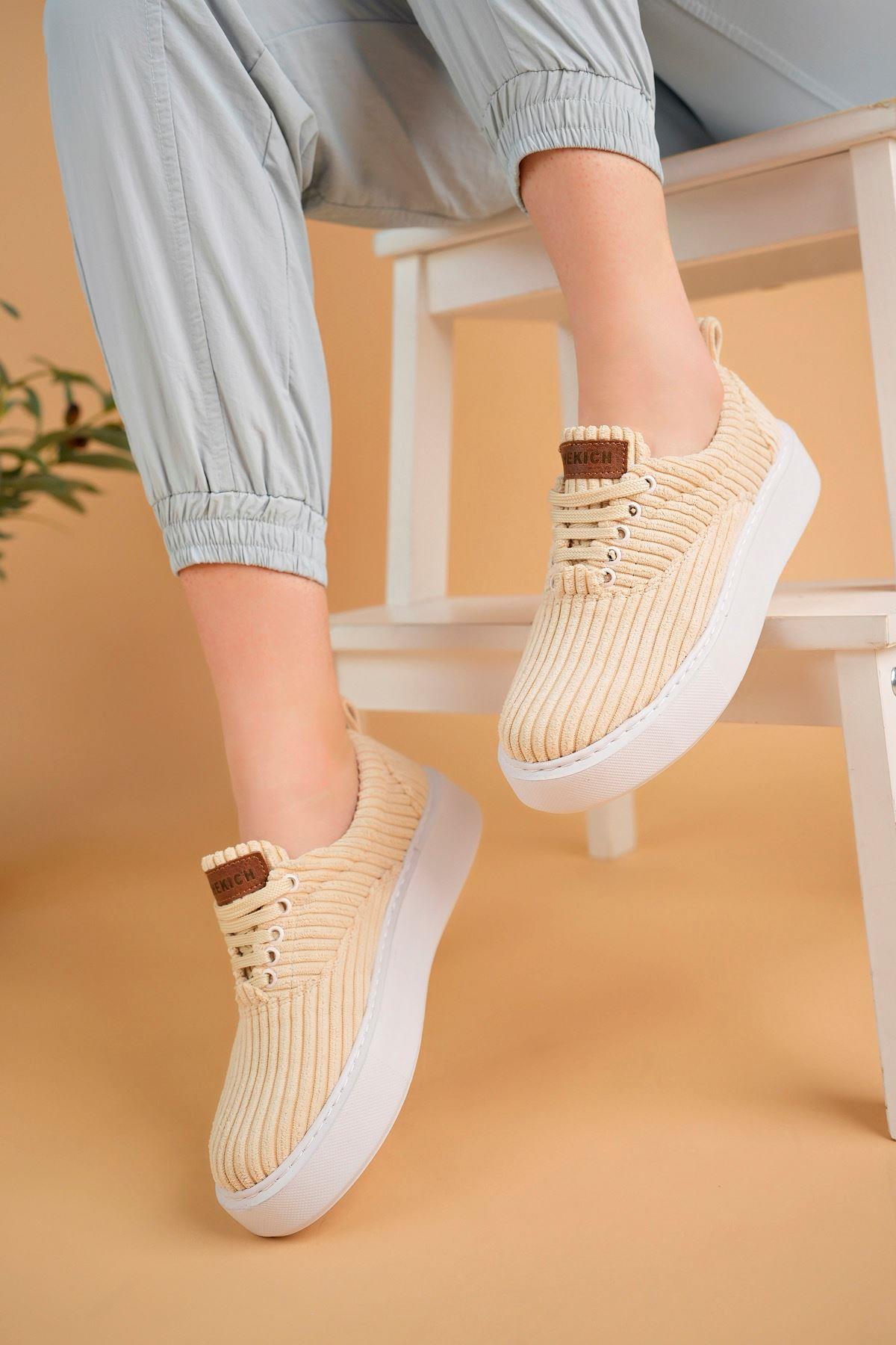 CH173 CBT Bej Günlük Kadın Ayakkabı - Görsel 2