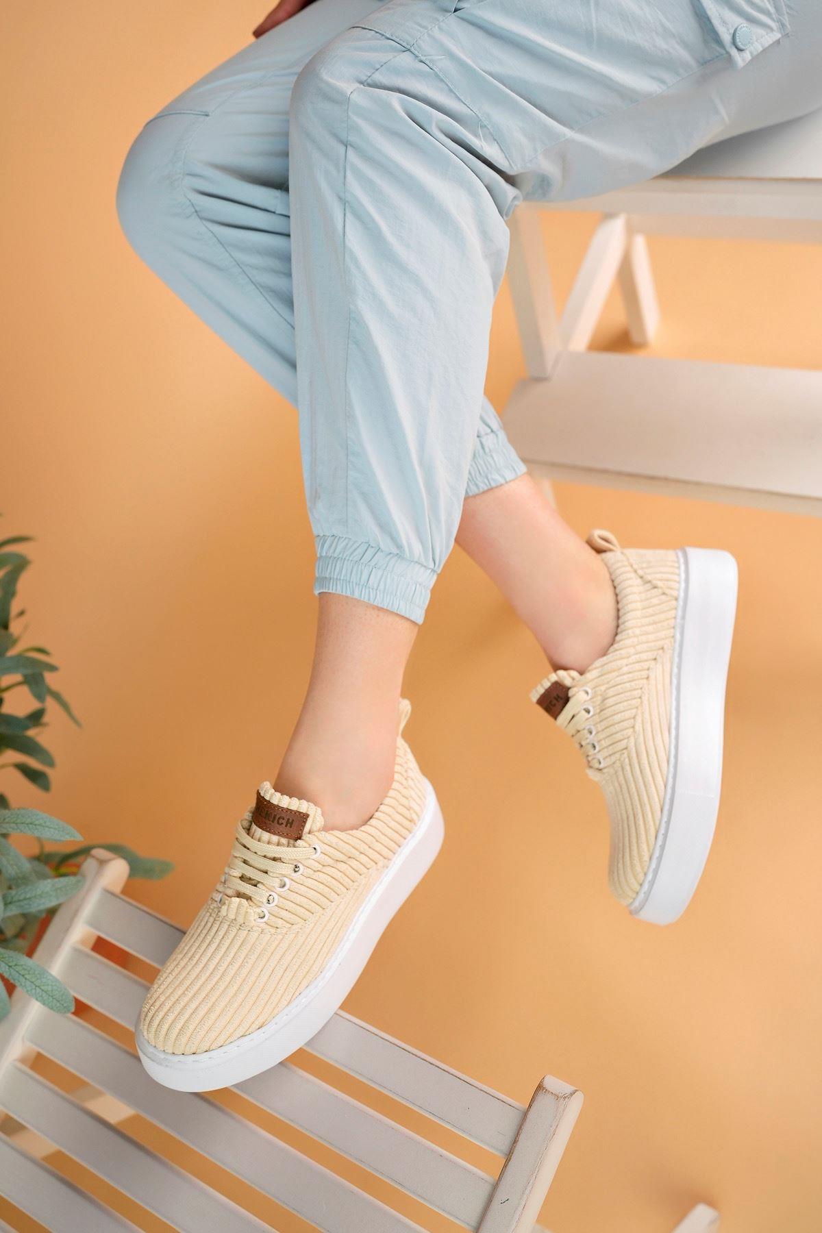 CH173 CBT Bej Günlük Kadın Ayakkabı - Görsel 3