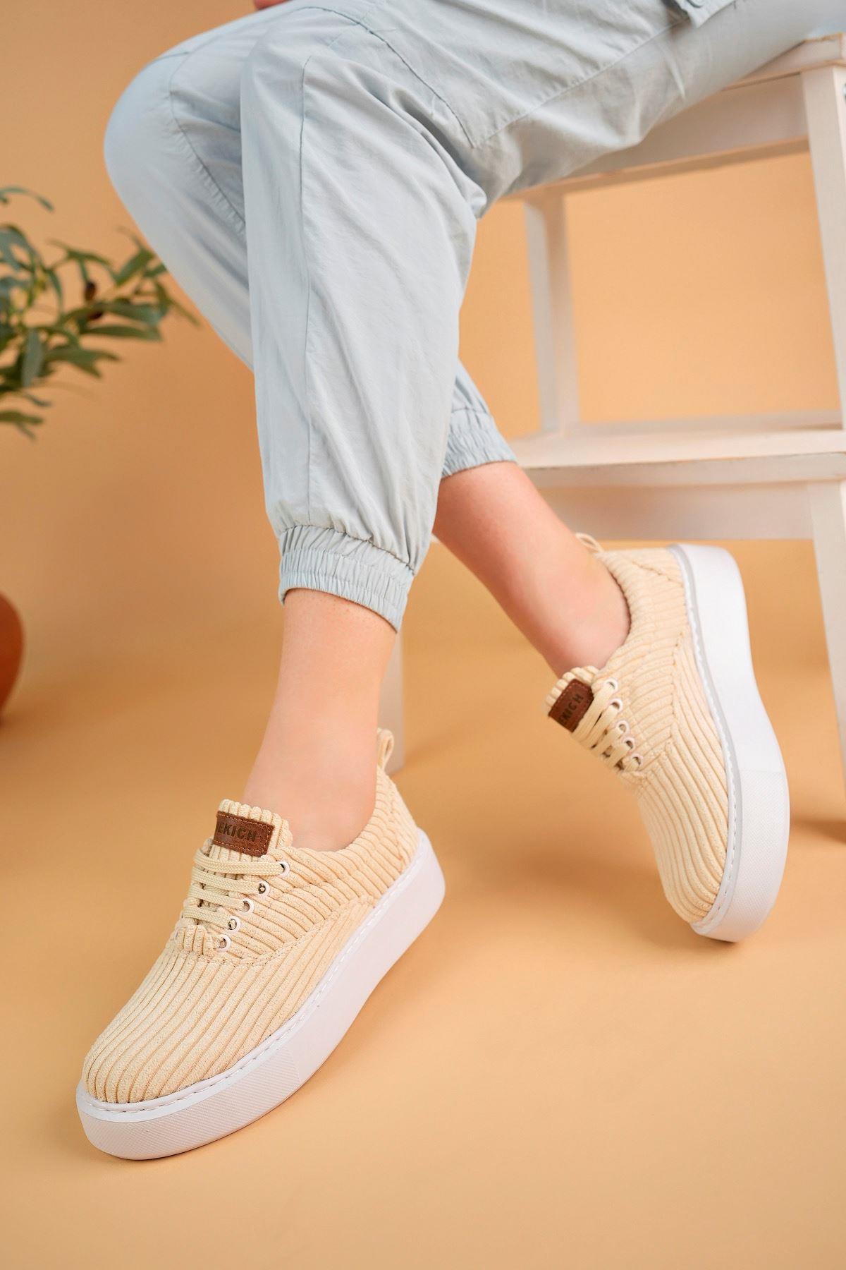 CH173 CBT Bej Günlük Kadın Ayakkabı - Görsel 4