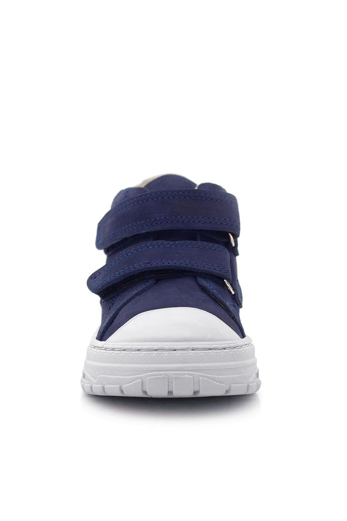 Tails Hakiki Deri Lacivert Kırmızı Cırtlı Çocuk Spor Bot - Görsel 4