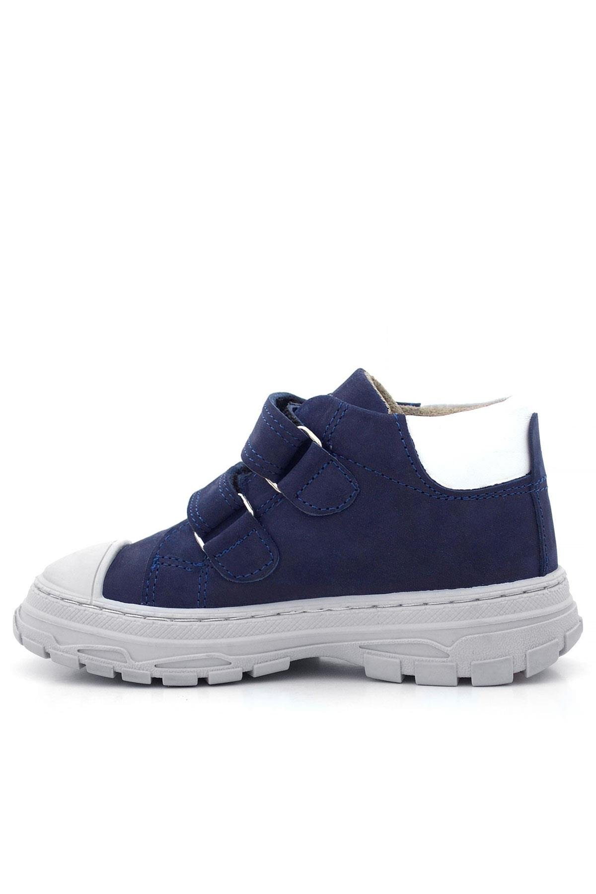 Tails Hakiki Deri Lacivert Kırmızı Cırtlı Çocuk Spor Bot - Görsel 5