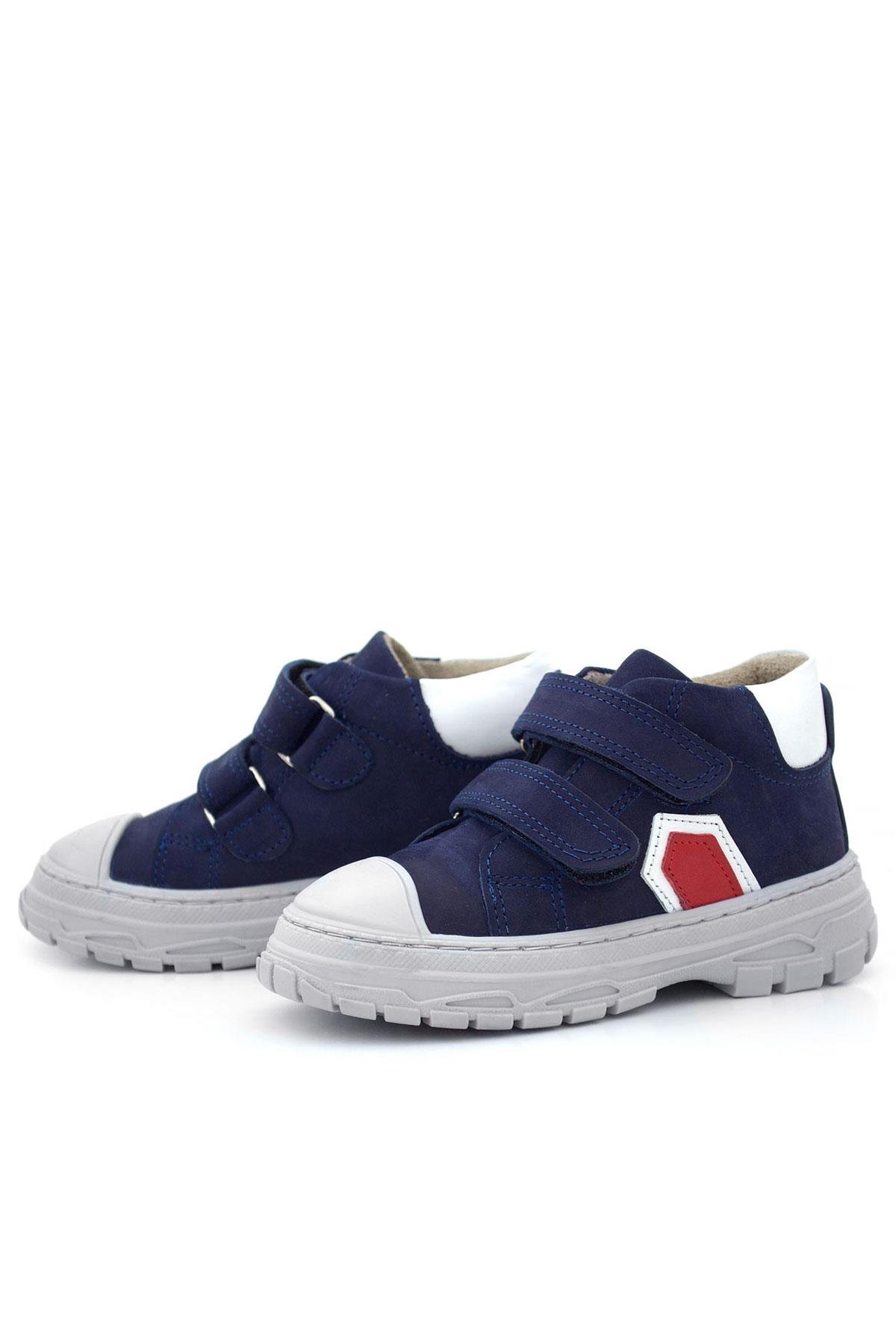 Tails Hakiki Deri Lacivert Kırmızı Cırtlı Çocuk Spor Bot - Görsel 6