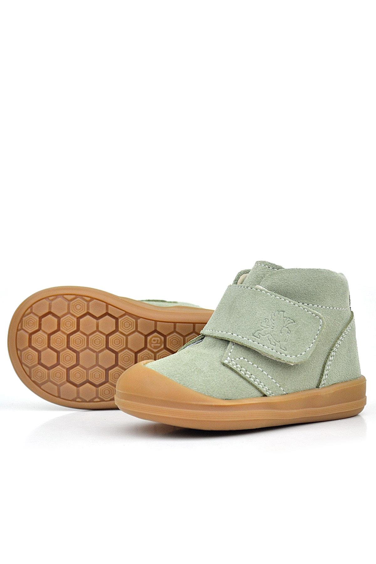 Yoohoo Hakiki Deri Açık Yeşil Cırtlı Unisex Bebek Bot - Görsel 6