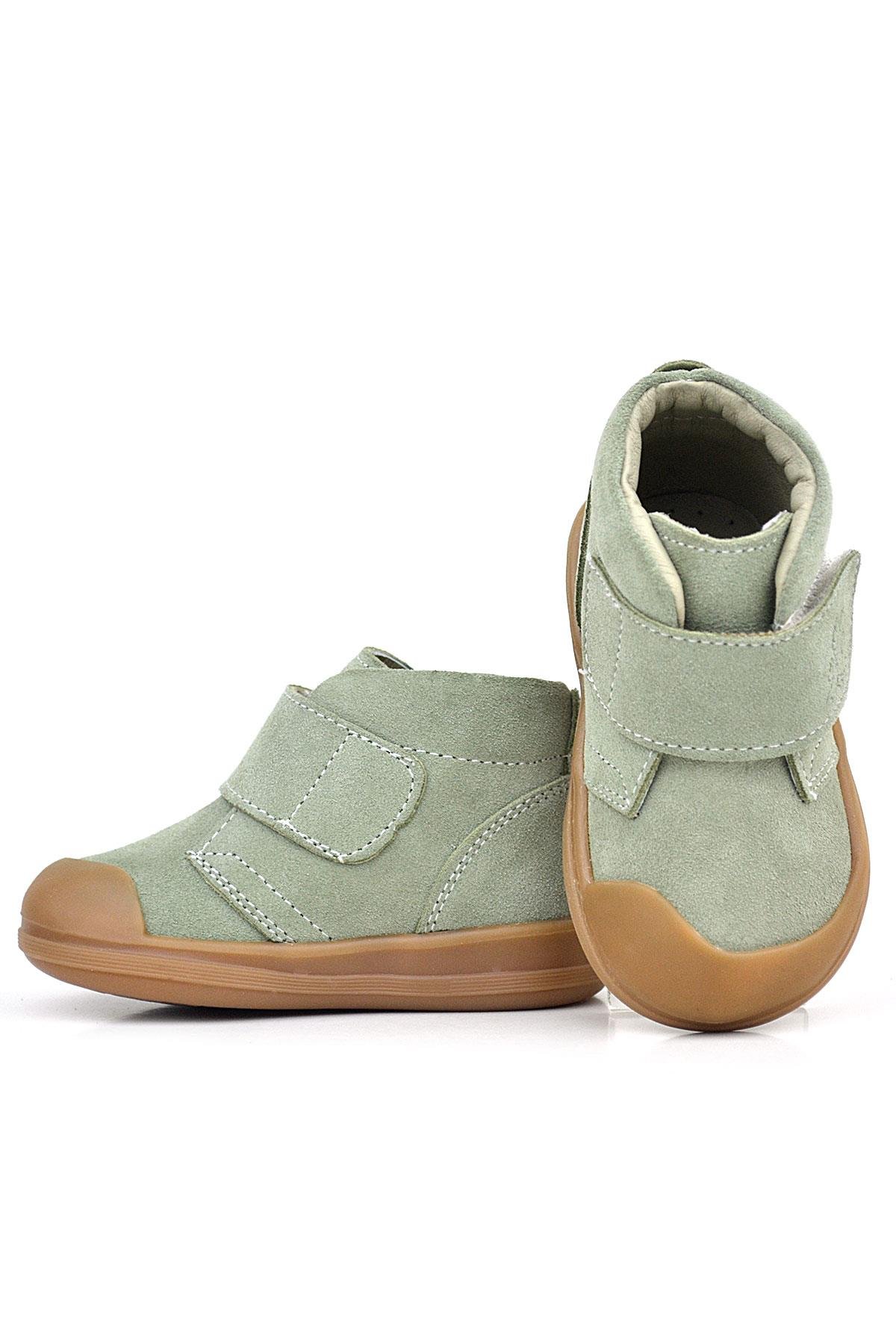 Yoohoo Hakiki Deri Açık Yeşil Cırtlı Unisex Bebek Bot - Görsel 7