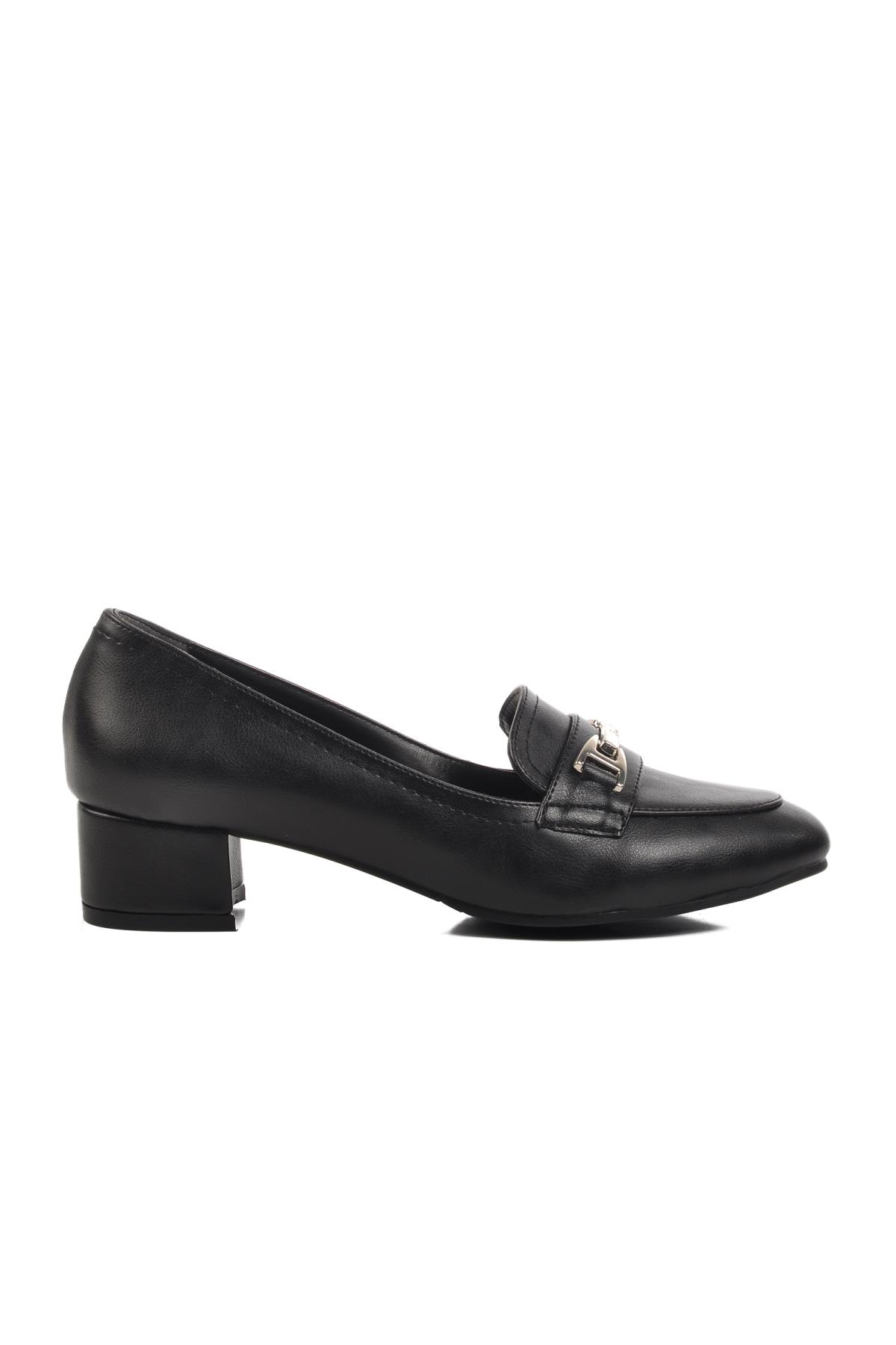 PC-54167 Z Siyah Kadın Topuklu Ayakkabı - Görsel 4