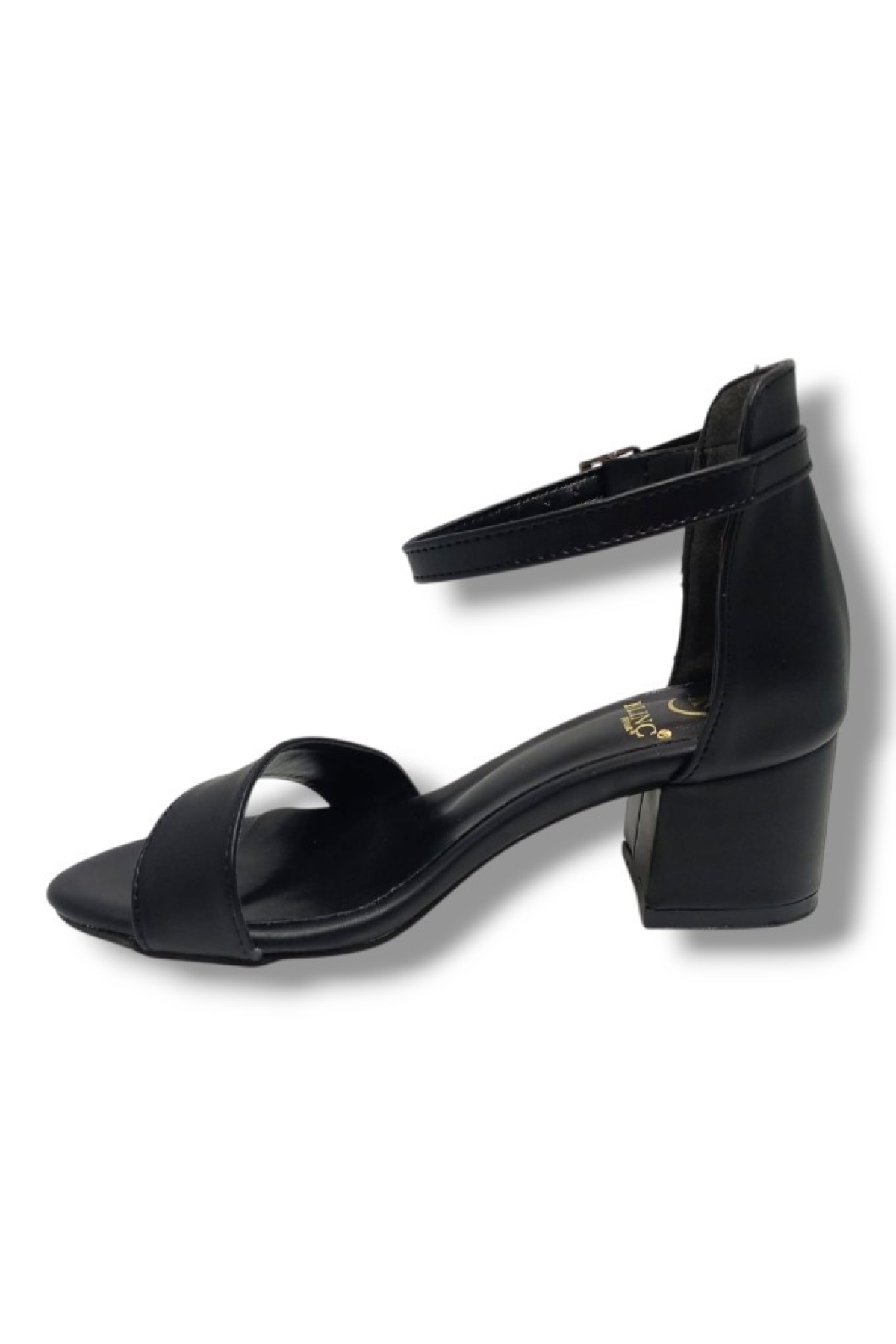 985-25 Deri Anatomik Tek Bant Kalın Topuk Kadın Sandalet - Görsel 4