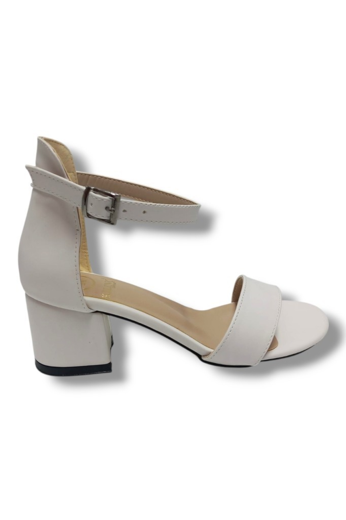 985-25 Deri Anatomik Tek Bant Kalın Topuk Kadın Sandalet - Görsel 2