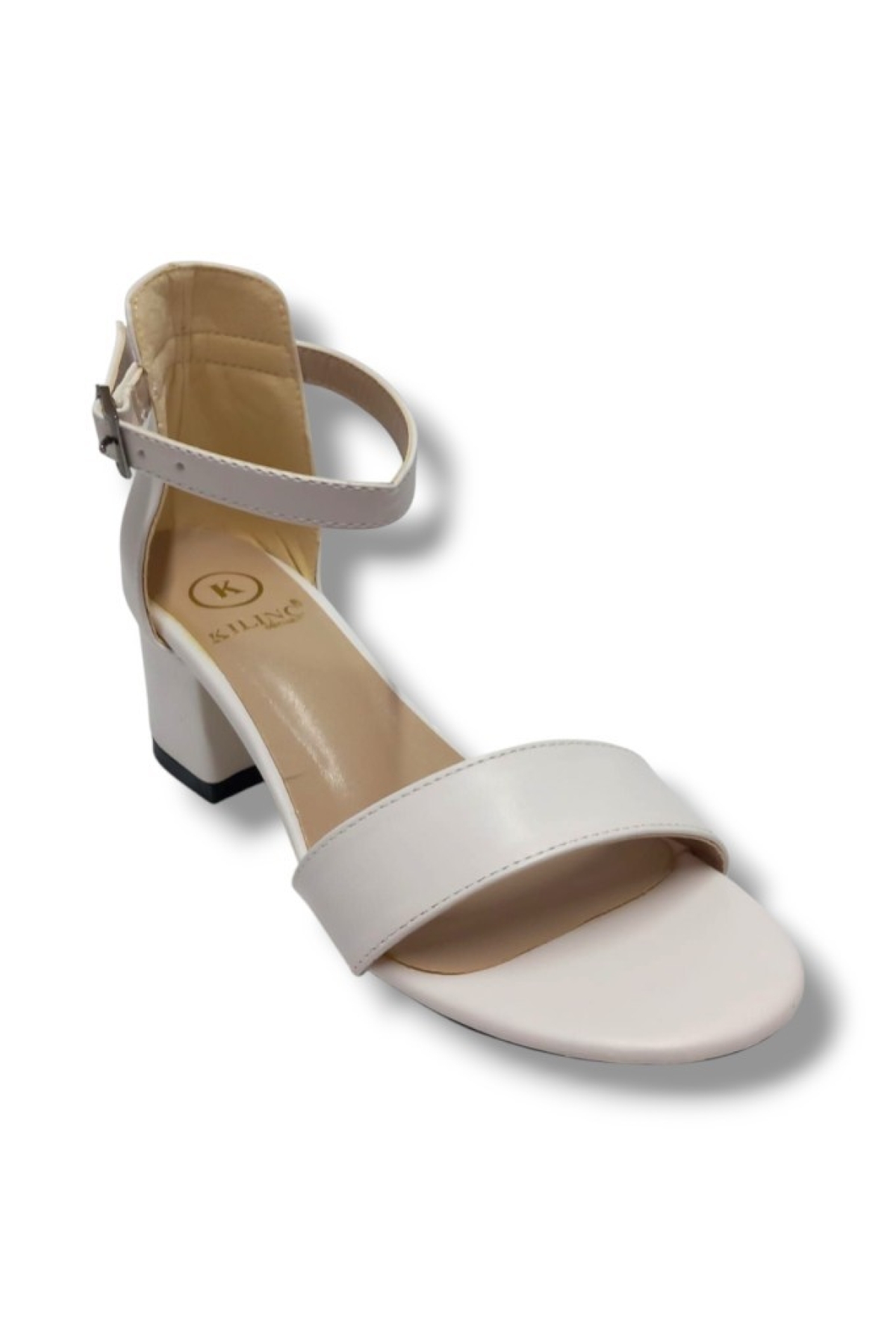 985-25 Deri Anatomik Tek Bant Kalın Topuk Kadın Sandalet - Görsel 3