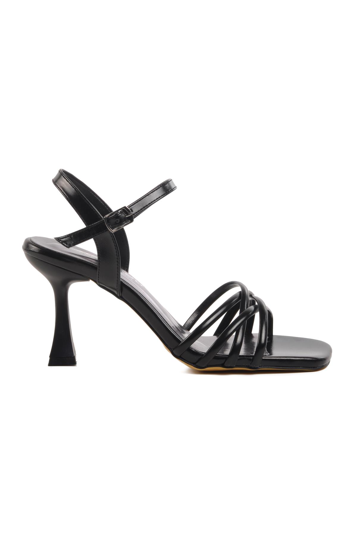 655358 Z Siyah Kadın Topuklu Abiye Ayakkabı - Görsel 4