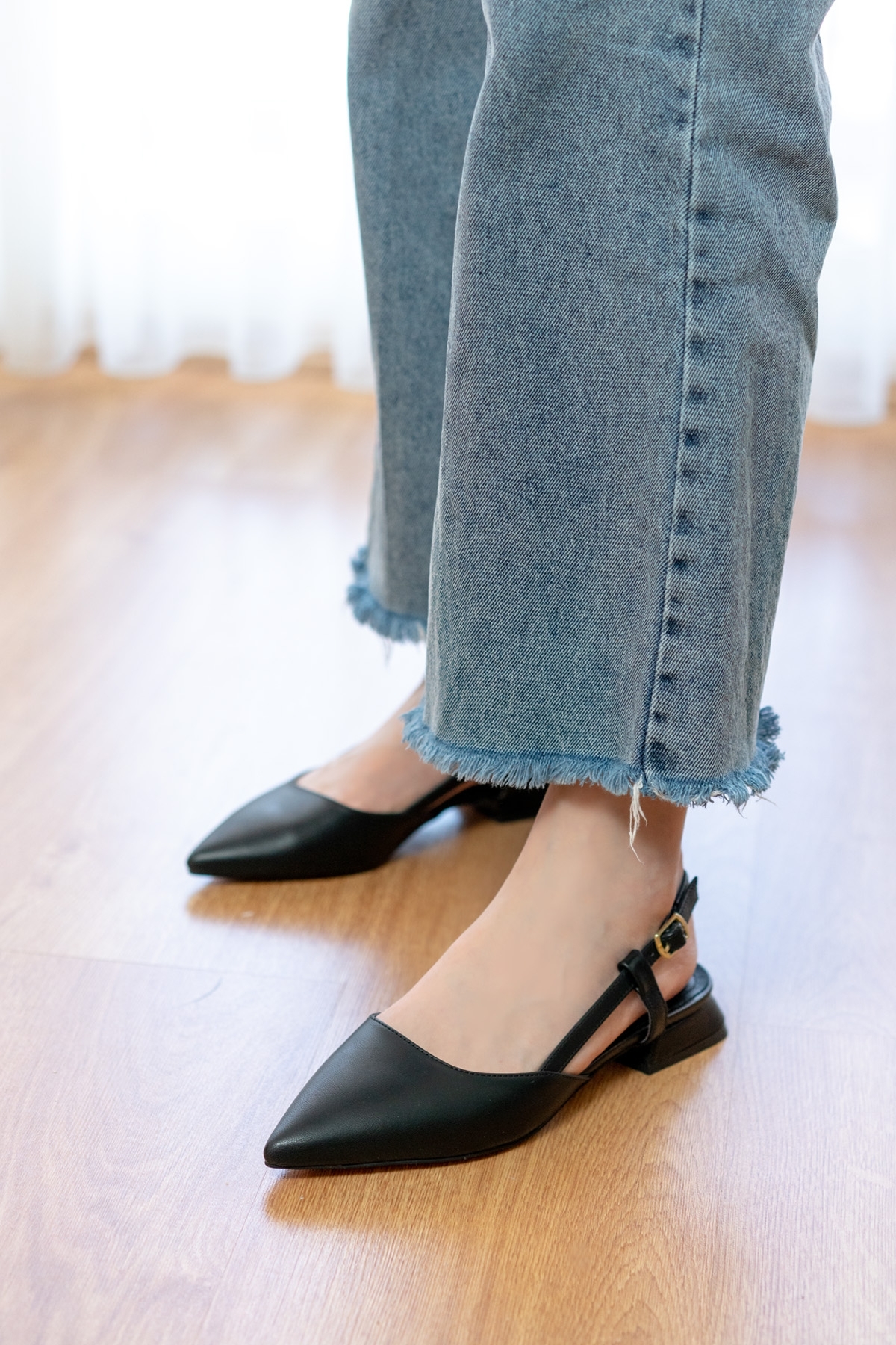 Felina Siyah ( 3 cm Topuklu ) Sivri Burun Topuklu Ayakkabı - Görsel 5