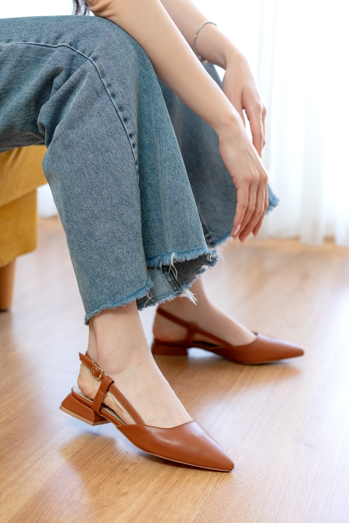 Felina Taba ( 3 cm Topuklu ) Sivri Burun Topuklu Ayakkabı - Görsel 2