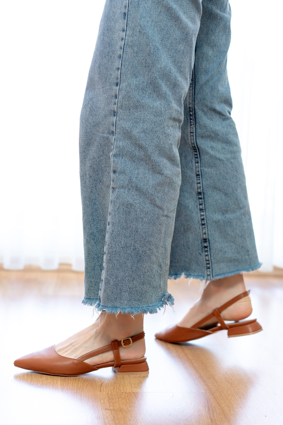 Felina Taba ( 3 cm Topuklu ) Sivri Burun Topuklu Ayakkabı - Görsel 5