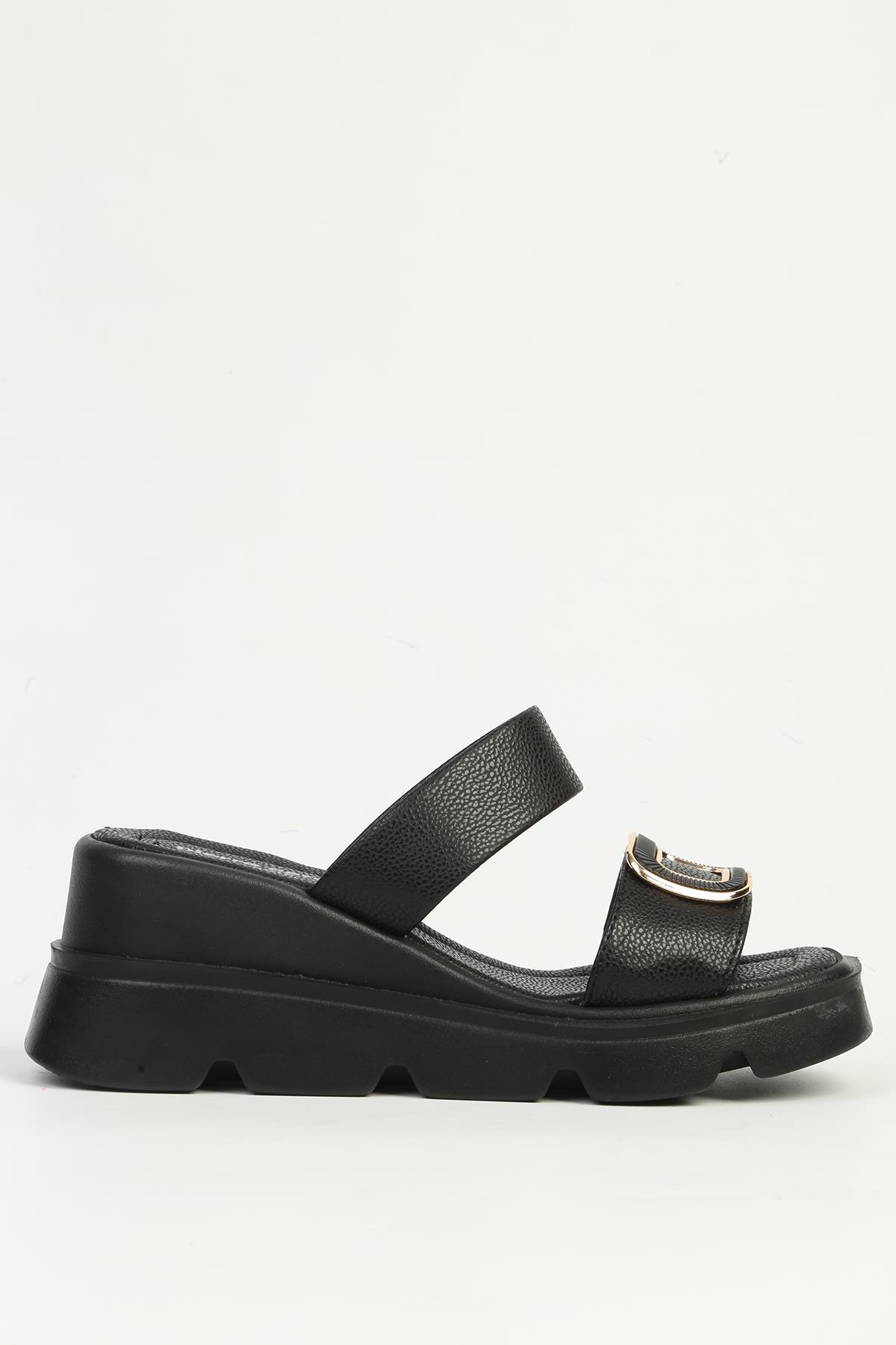 Siyah Kadın Topuklu Terlik PC-7531 - Görsel 2