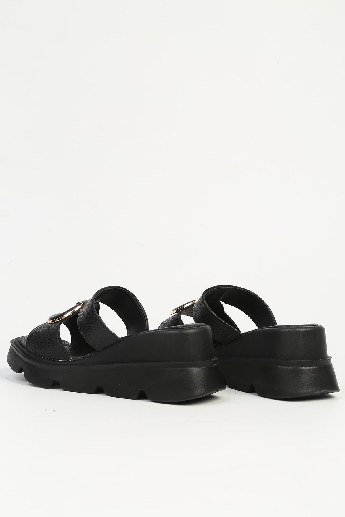 Siyah Kadın Topuklu Terlik PC-7534 - Görsel 4